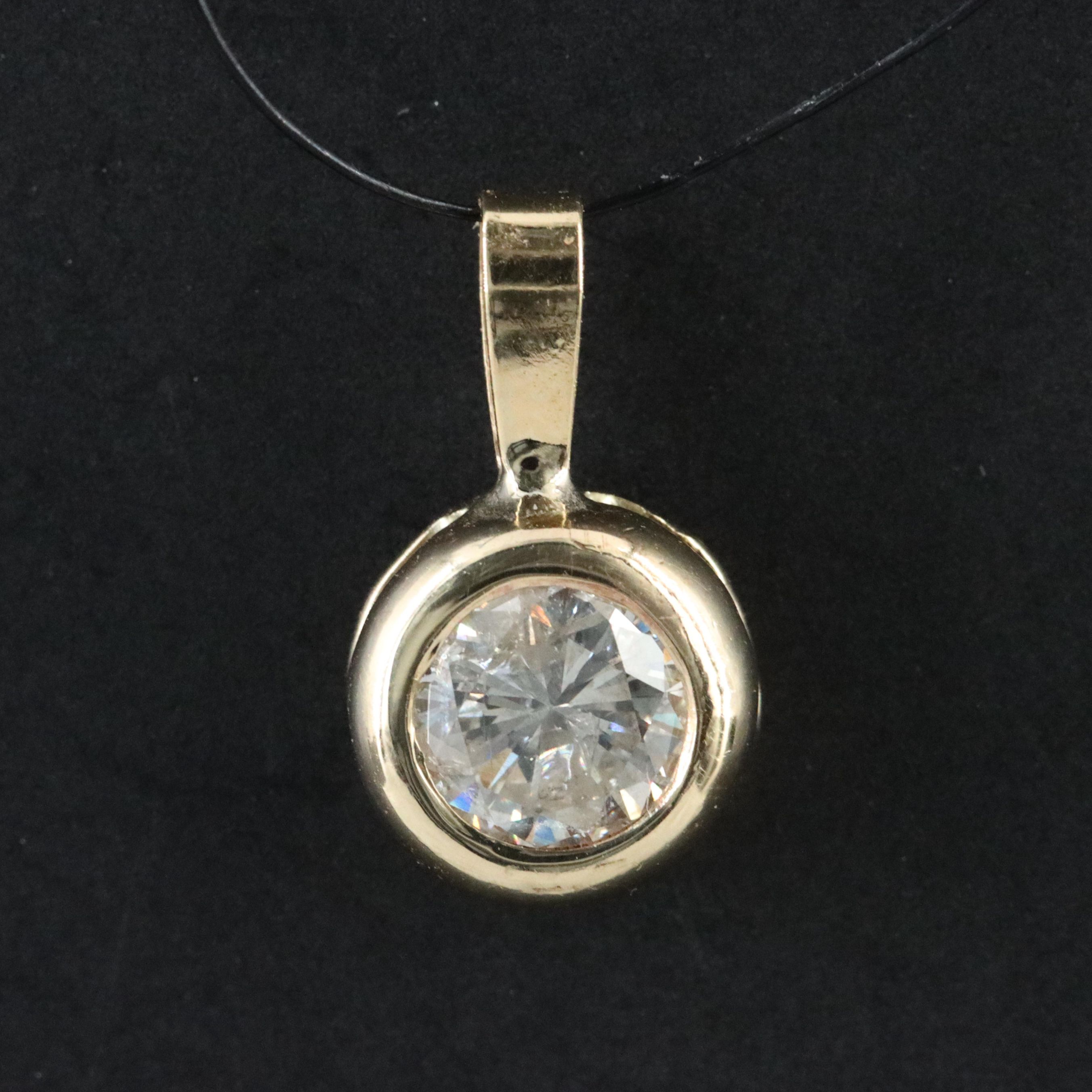 14K 0.49 CT Diamond Solitaire Pendant