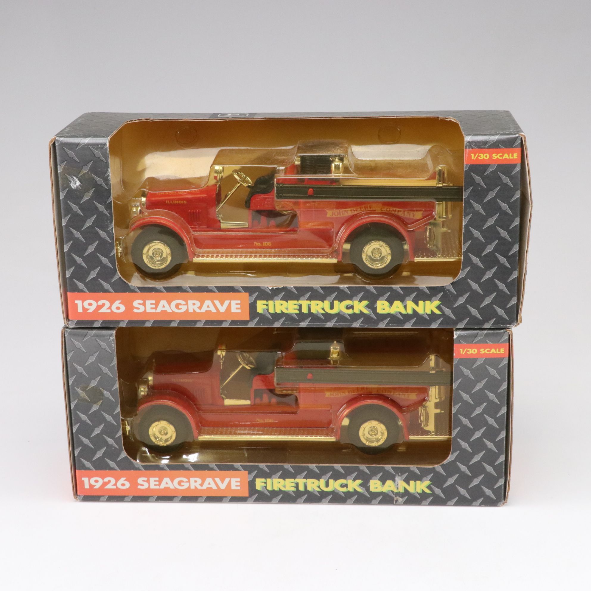 Hallmark Disney Christmas Musical Train Set 2000 with John Deere Firetruck Bank