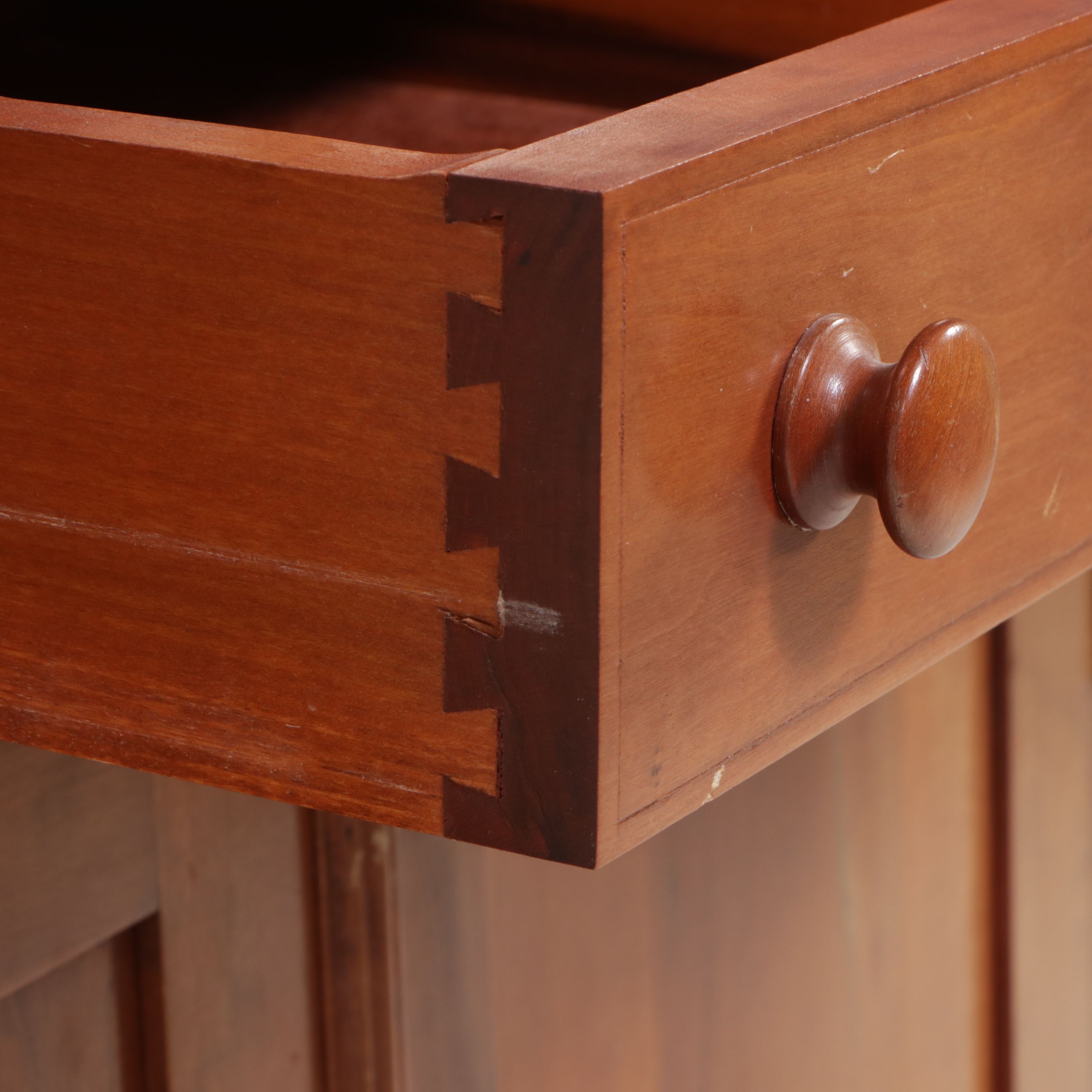 American Federal Style Cherry Corner Cabinet, Late 20th Century