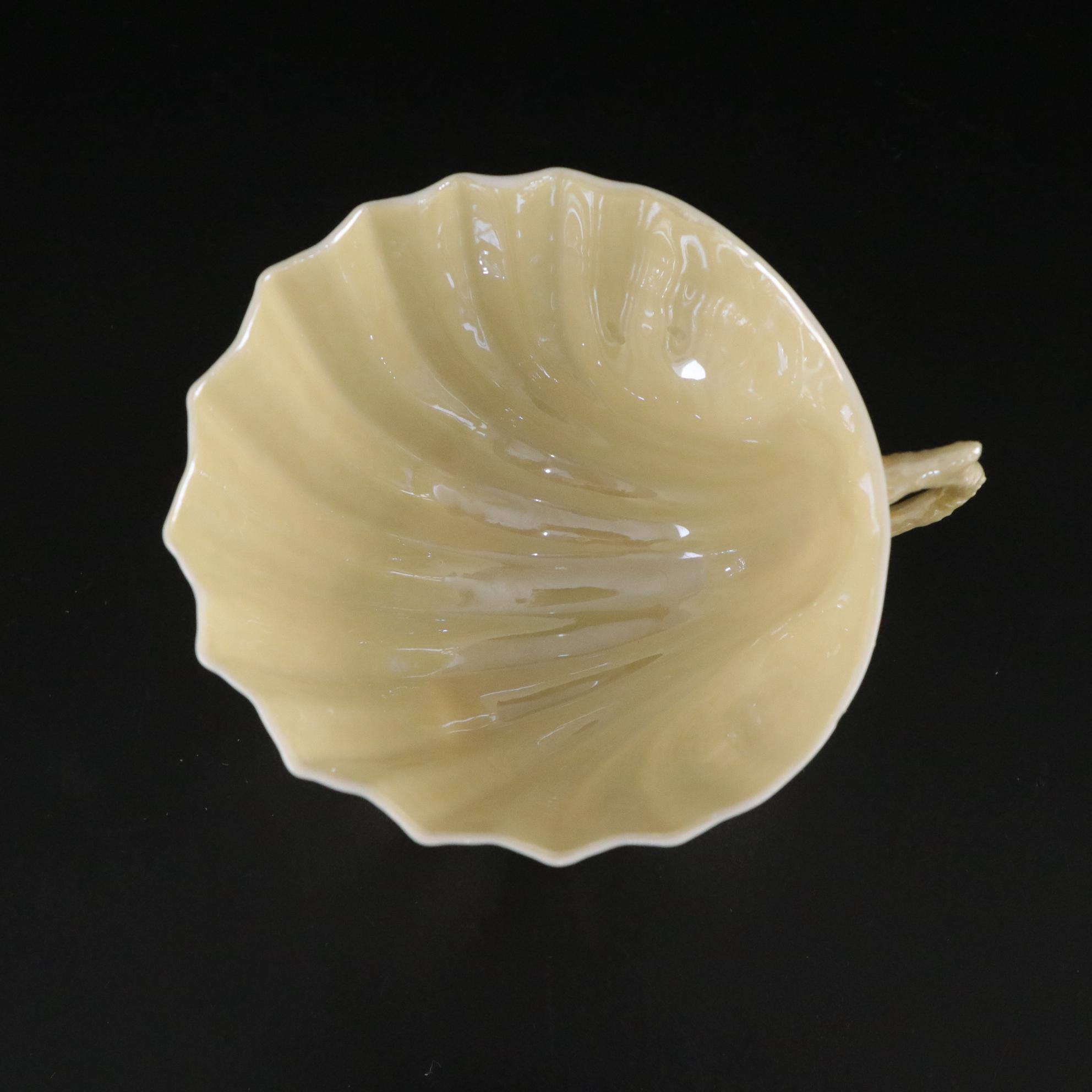 Belleek Porcelain "Neptune" Teacup, Creamer, Sugar, and Toothpick Holder