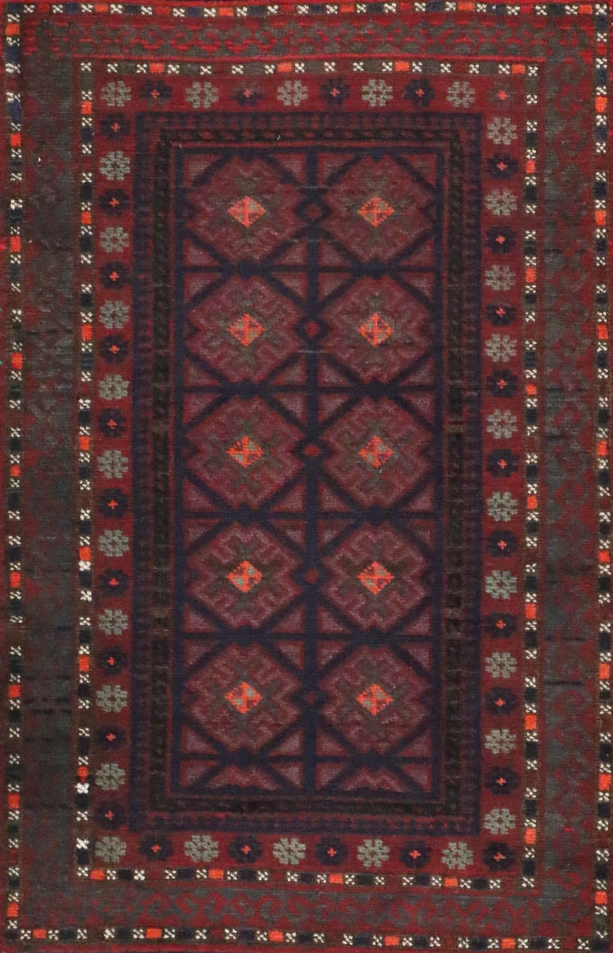 2'11 x 3'11 Hand-Knotted Afghan Baluch Balisht Bag Pillow Cover