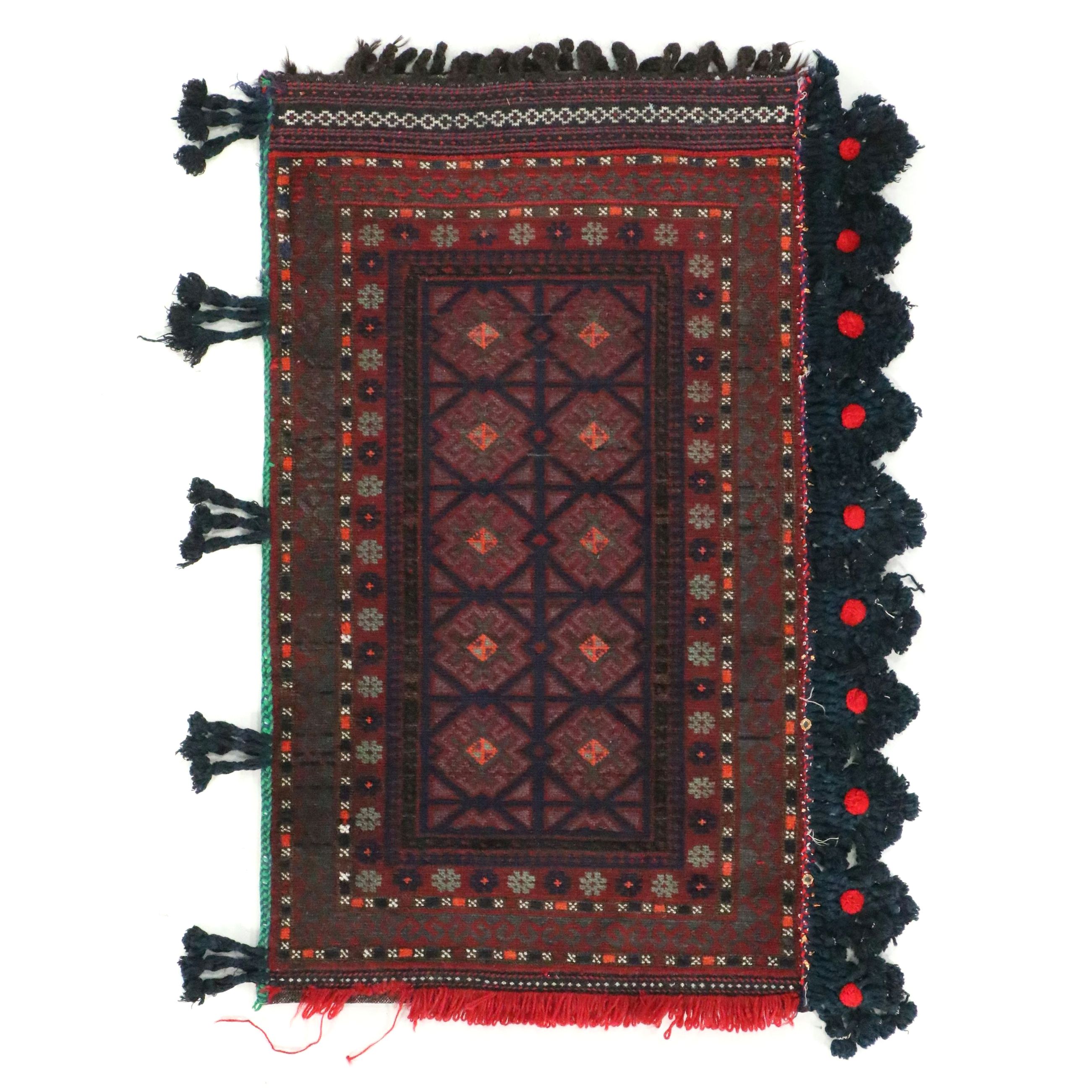 2'11 x 3'11 Hand-Knotted Afghan Baluch Balisht Bag Pillow Cover