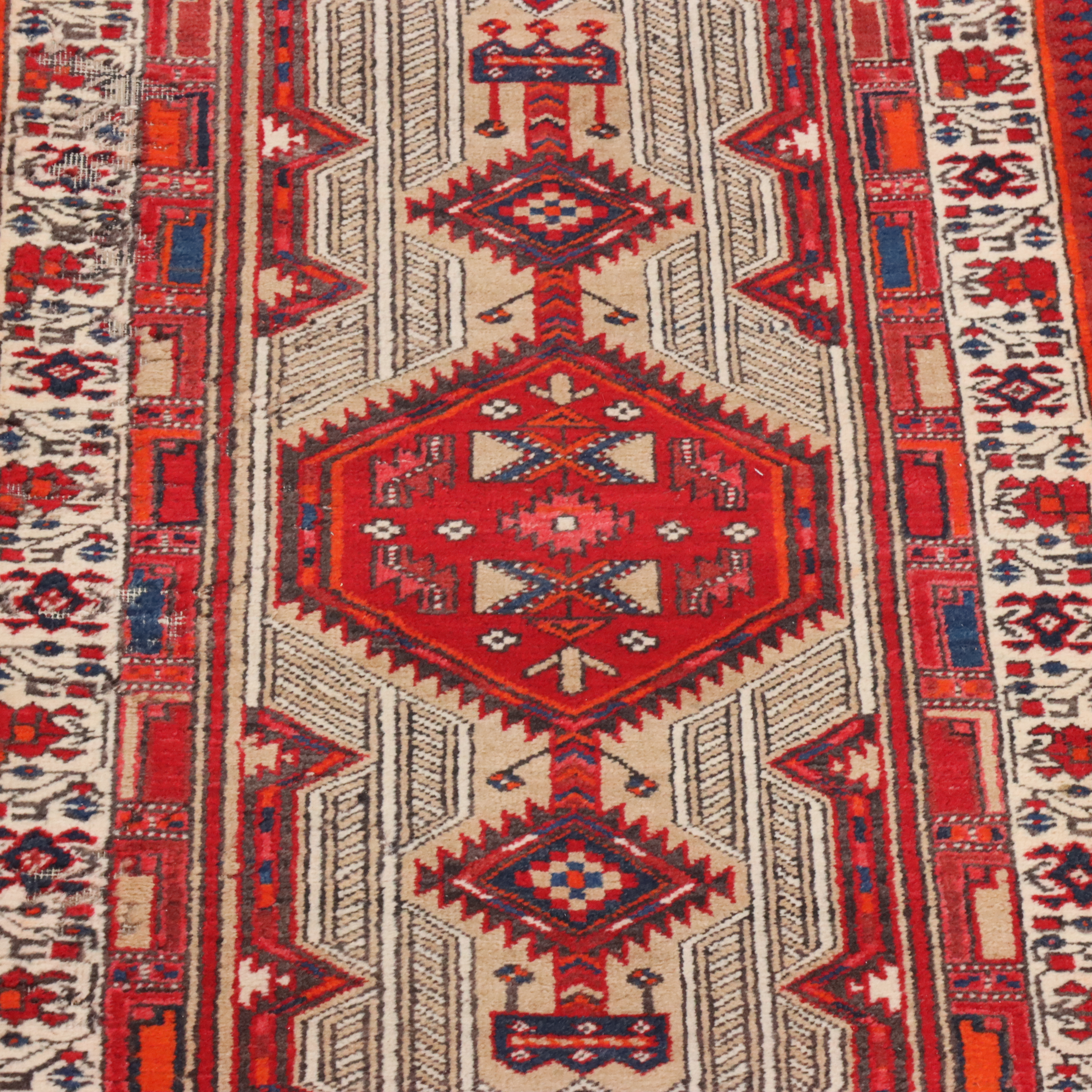 3'2 x 11'6 Hand-Knotted Persian Sarab Carpet Runner Long Rug