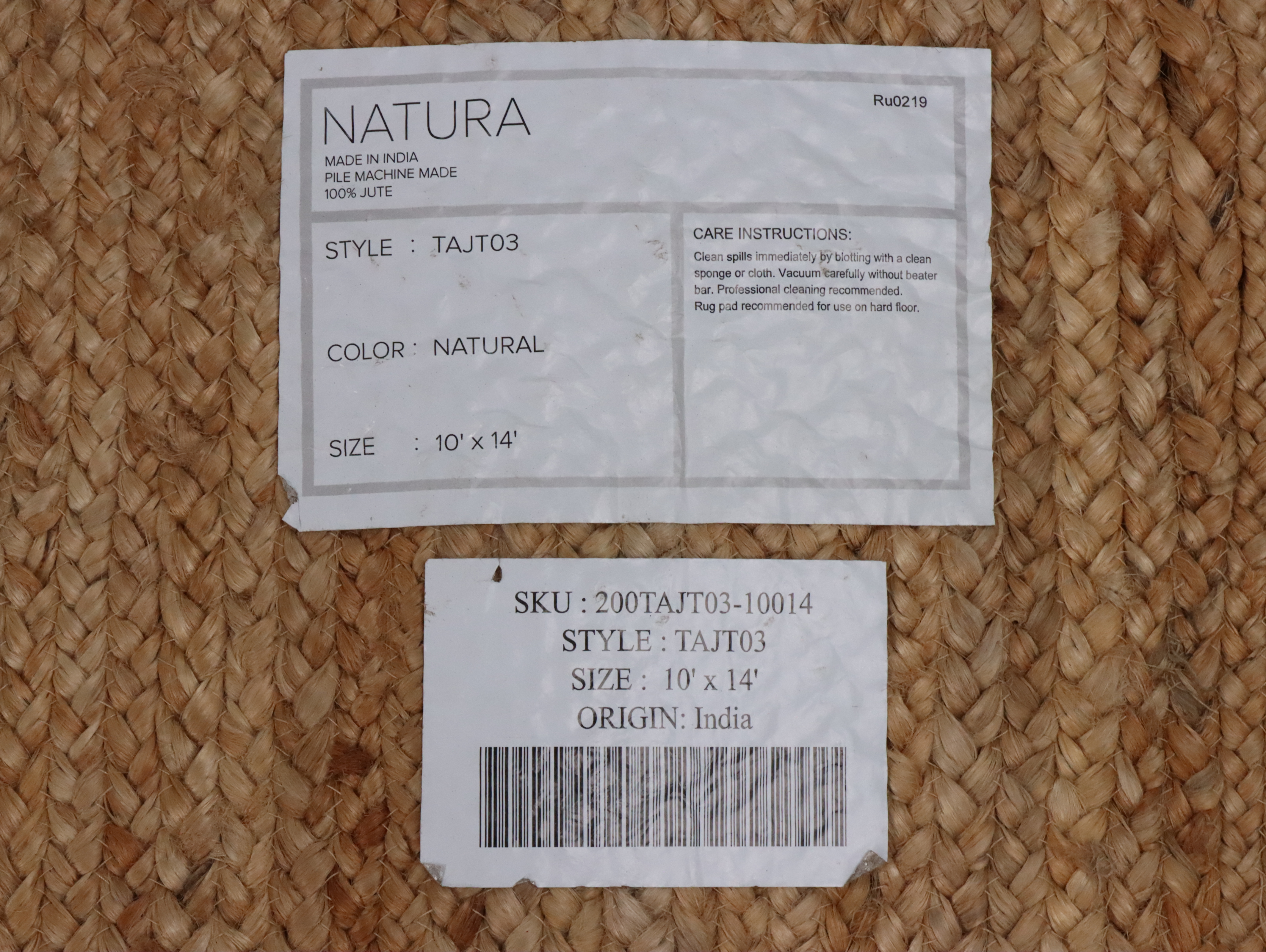 9'10 x 13'10 Machine Made Natura Indian Jute Room Sized Rug