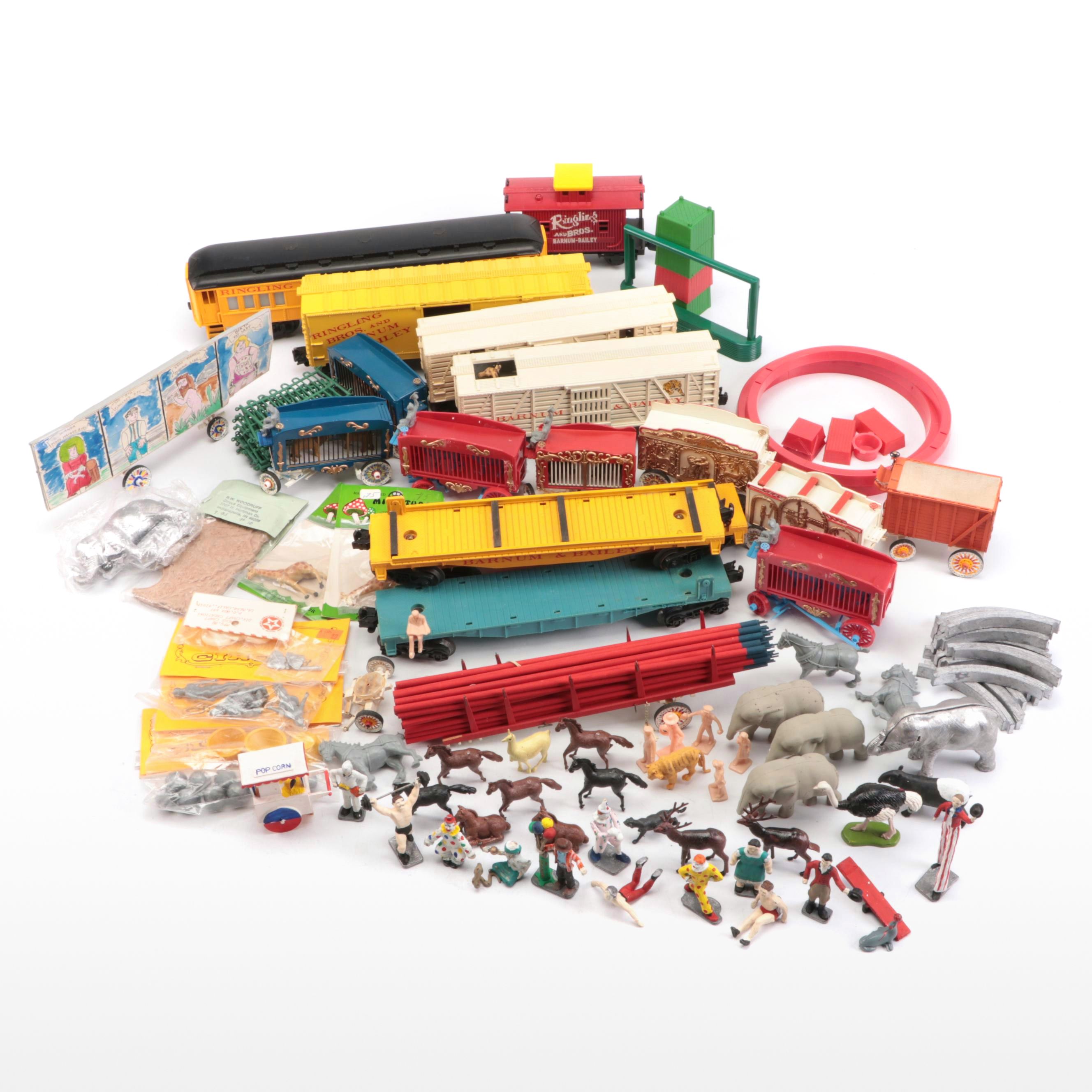 Ringling Bros. Themed Train Cars with Other Train Figures and Accessories
