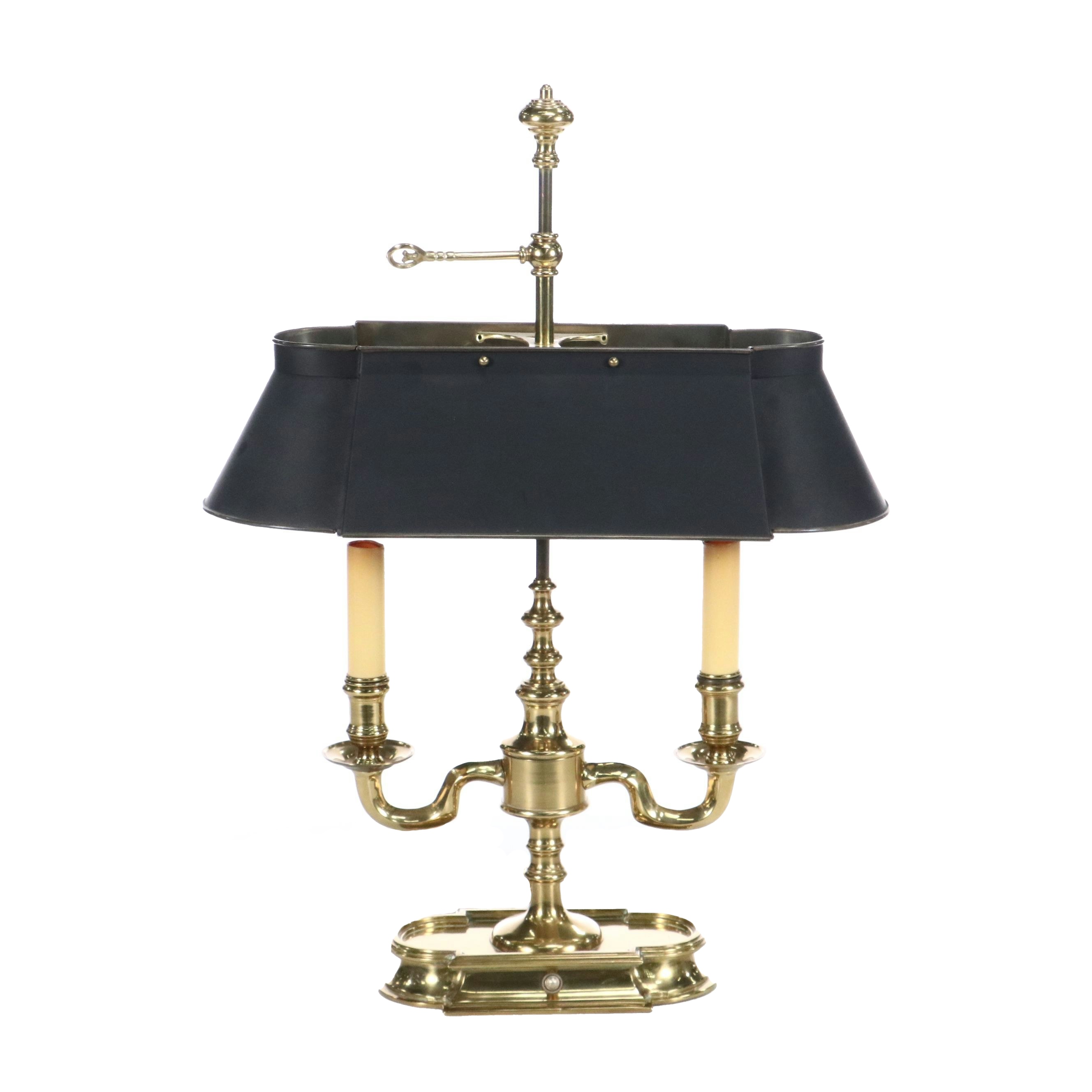 Bouillotte Brass Table Lamp with Black Tole Shade