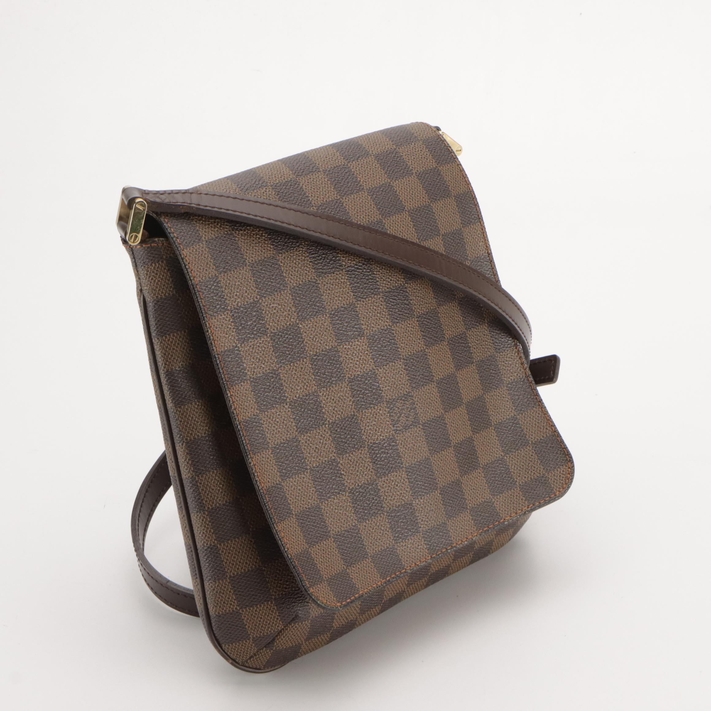 Louis Vuitton Salsa Bag in Damier Ebene Canvas and Brown Leather
