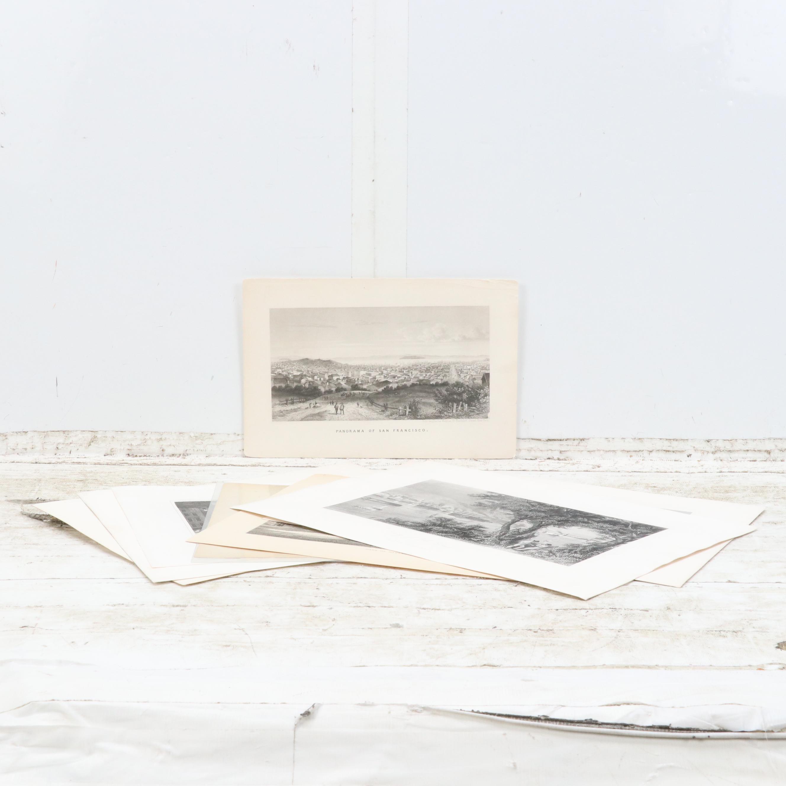 Engravings of U.S. Cities and Hand-Colored Lithographs "Bowling Green," 1855