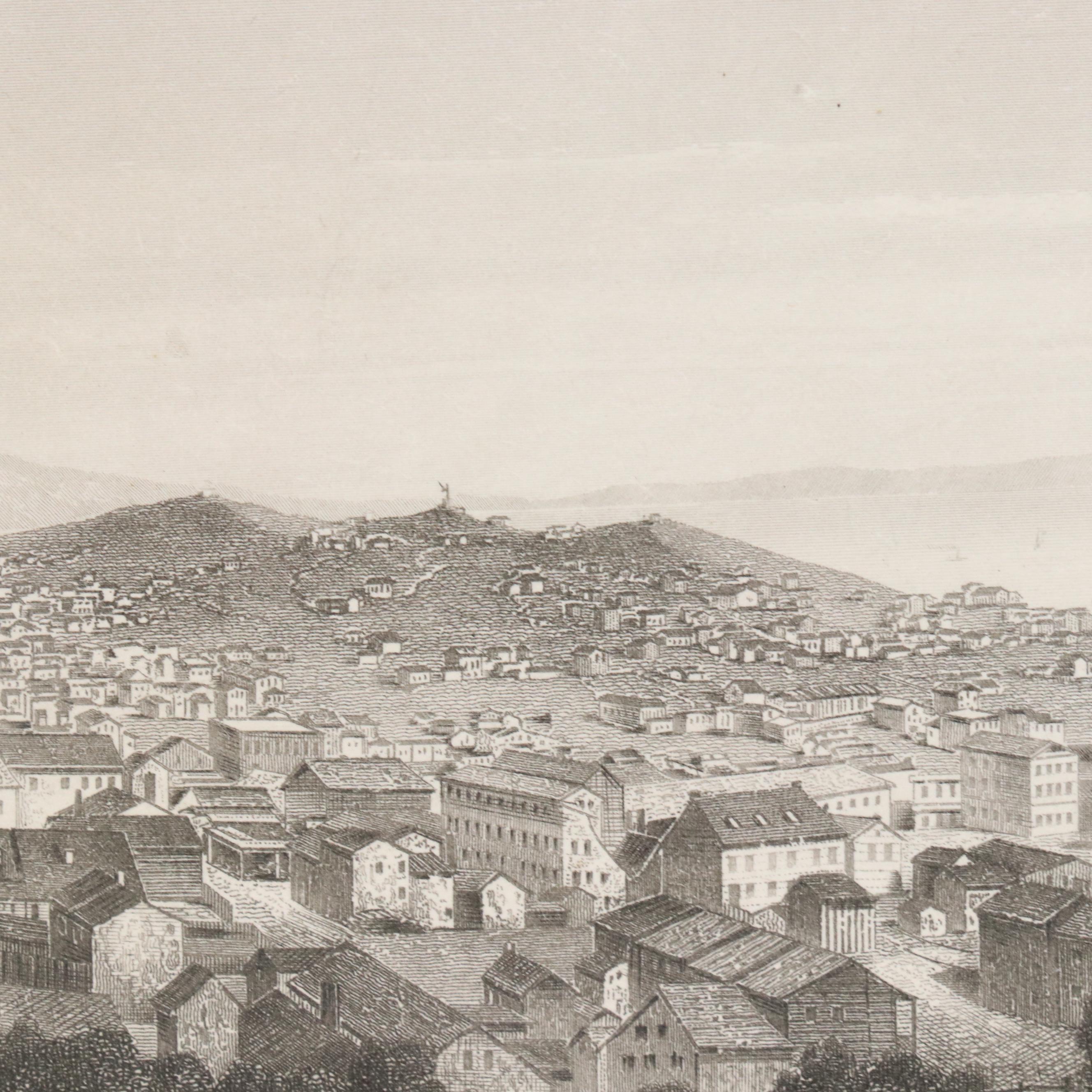Engravings of U.S. Cities and Hand-Colored Lithographs "Bowling Green," 1855