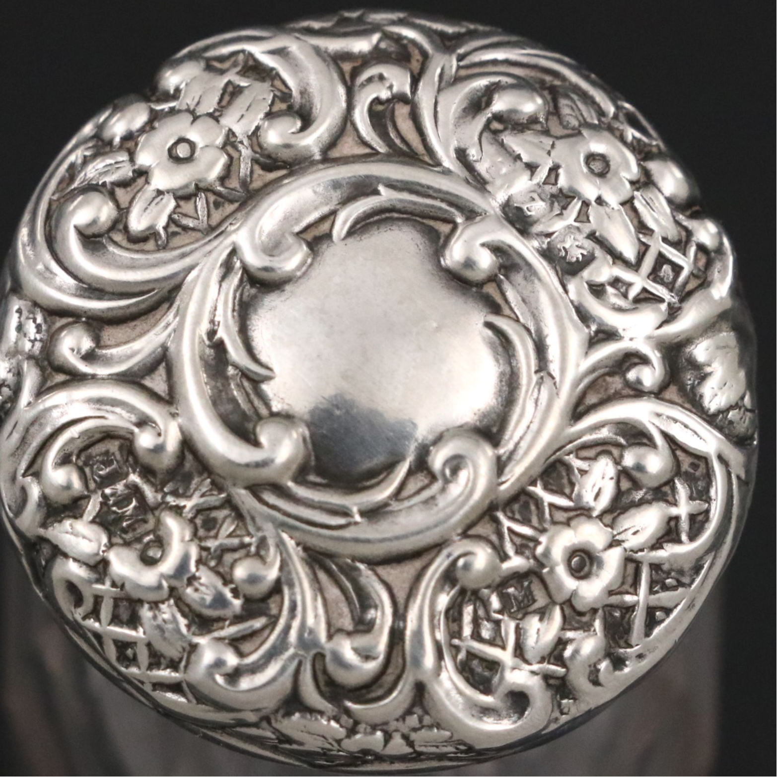 Victorian Sterling Silver and Cut Glass Vanity Jars, Bottles with Mirror