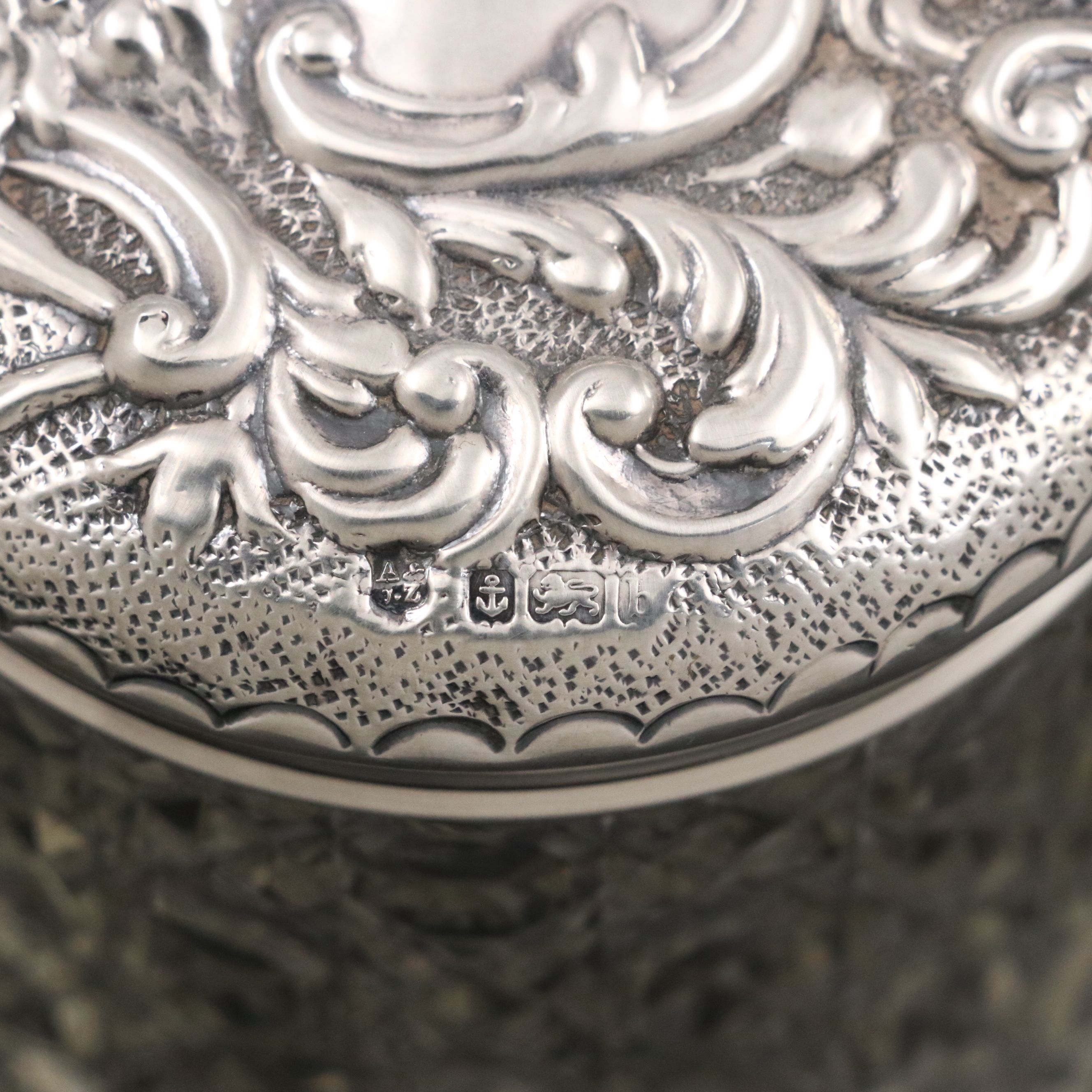 Victorian Sterling Silver and Cut Glass Vanity Jars, Bottles with Mirror