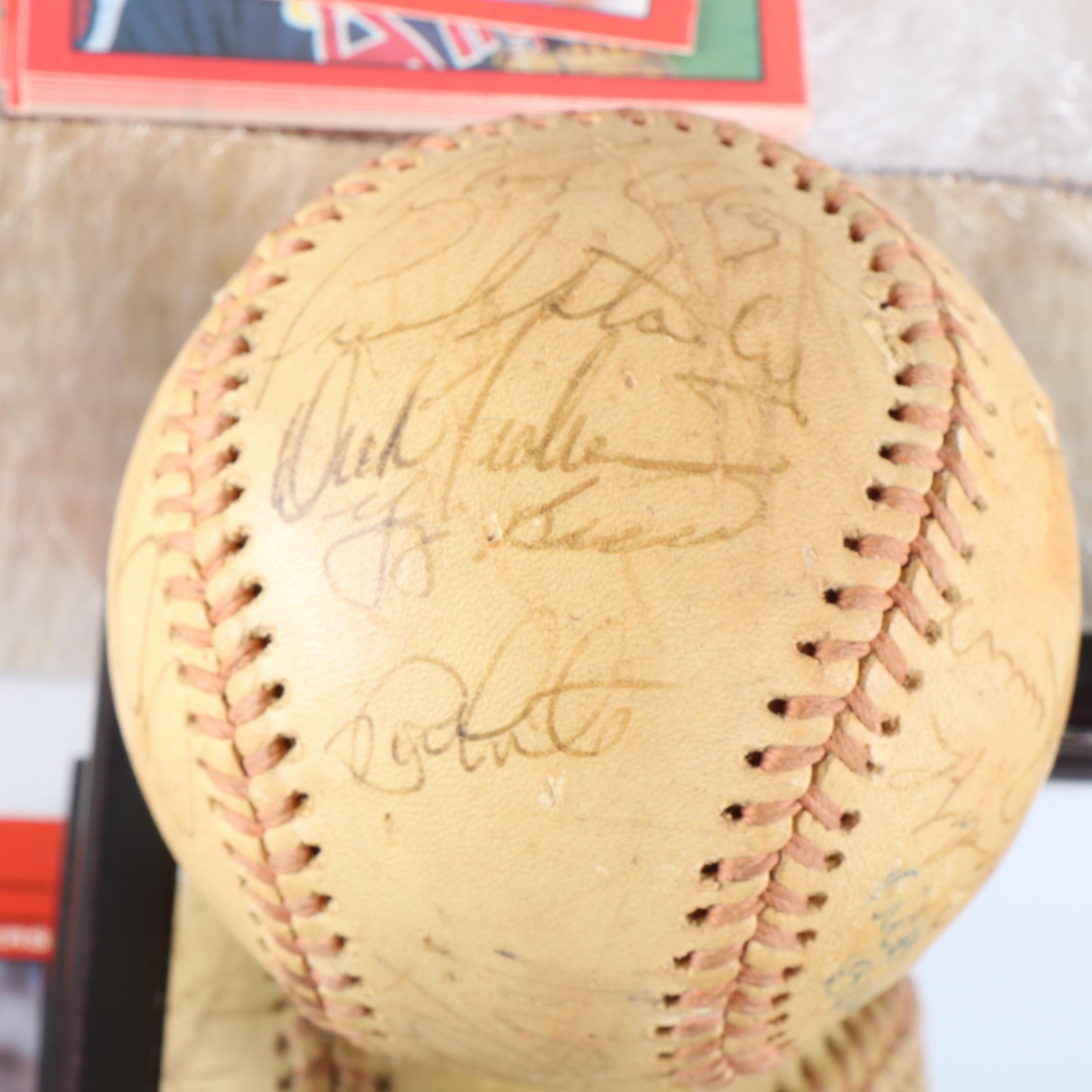 Vintage Signed Baseball with Multiple Signatures Including Yogi Berra, and More