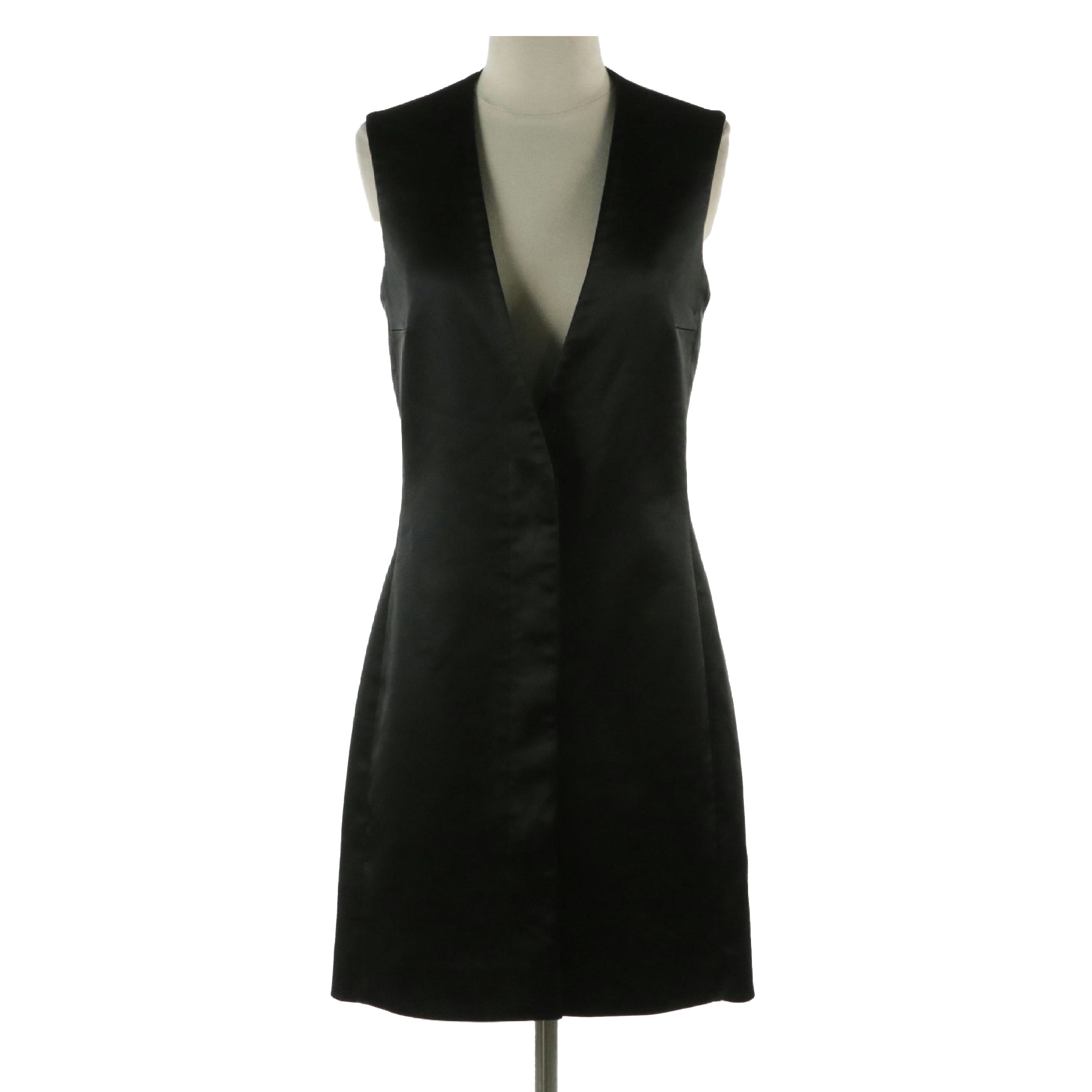 The Row Sleeveless Blazer Dress in Black Acetate Stretch Blend