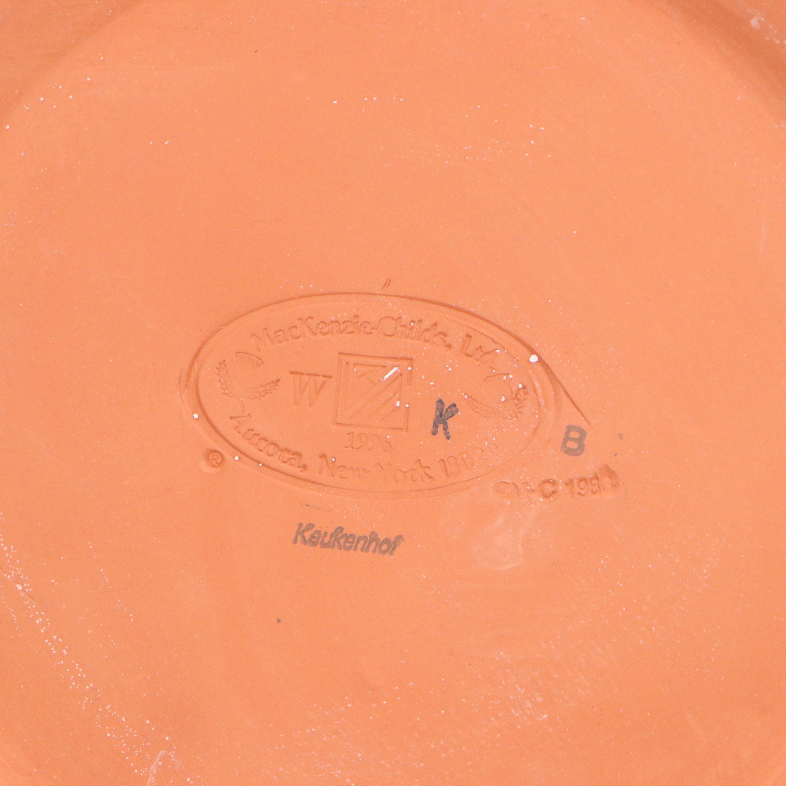 MacKenzie-Childs "Keukenhoff" Ceramic Plate and Ruffled Oval Serving Platter