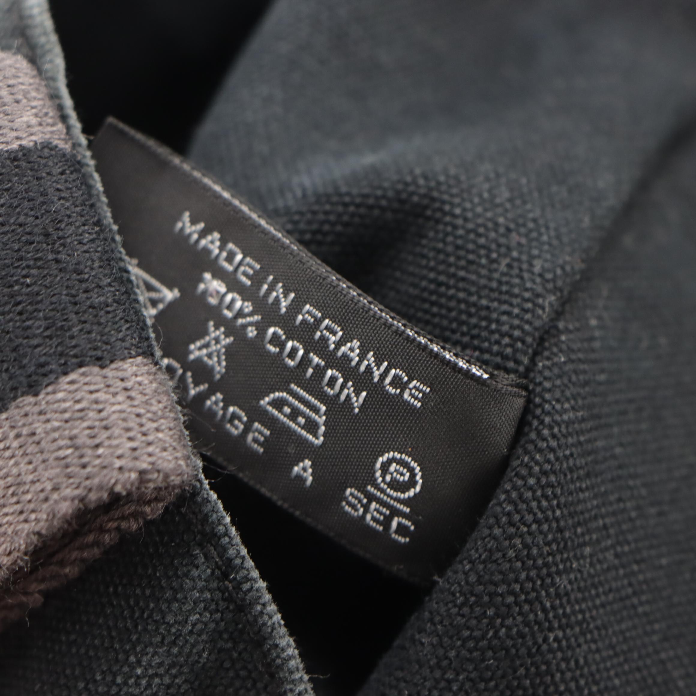 Hermès Fourre-Tout MM in Black and Grey Cotton Canvas