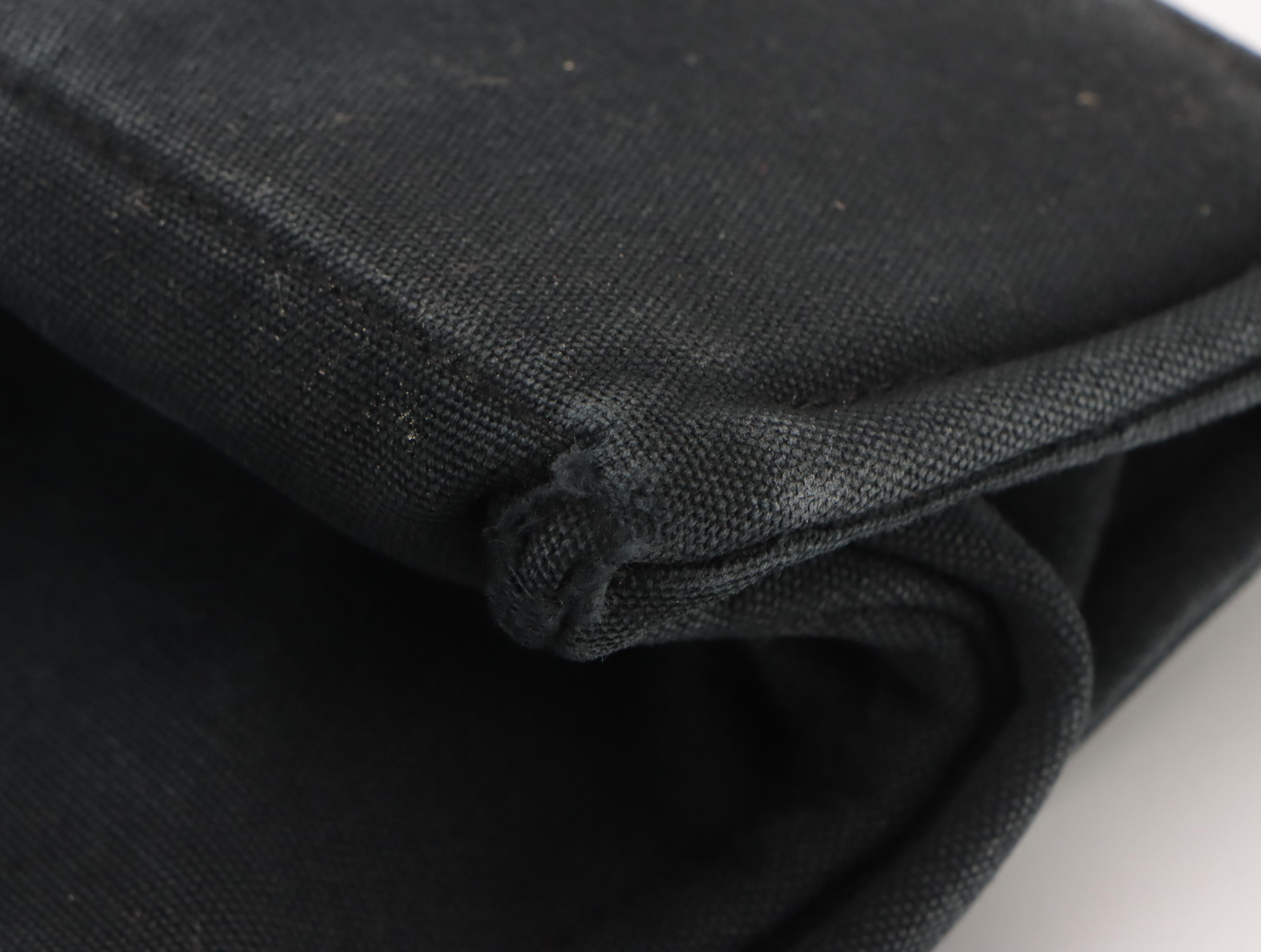 Hermès Fourre-Tout MM in Black and Grey Cotton Canvas