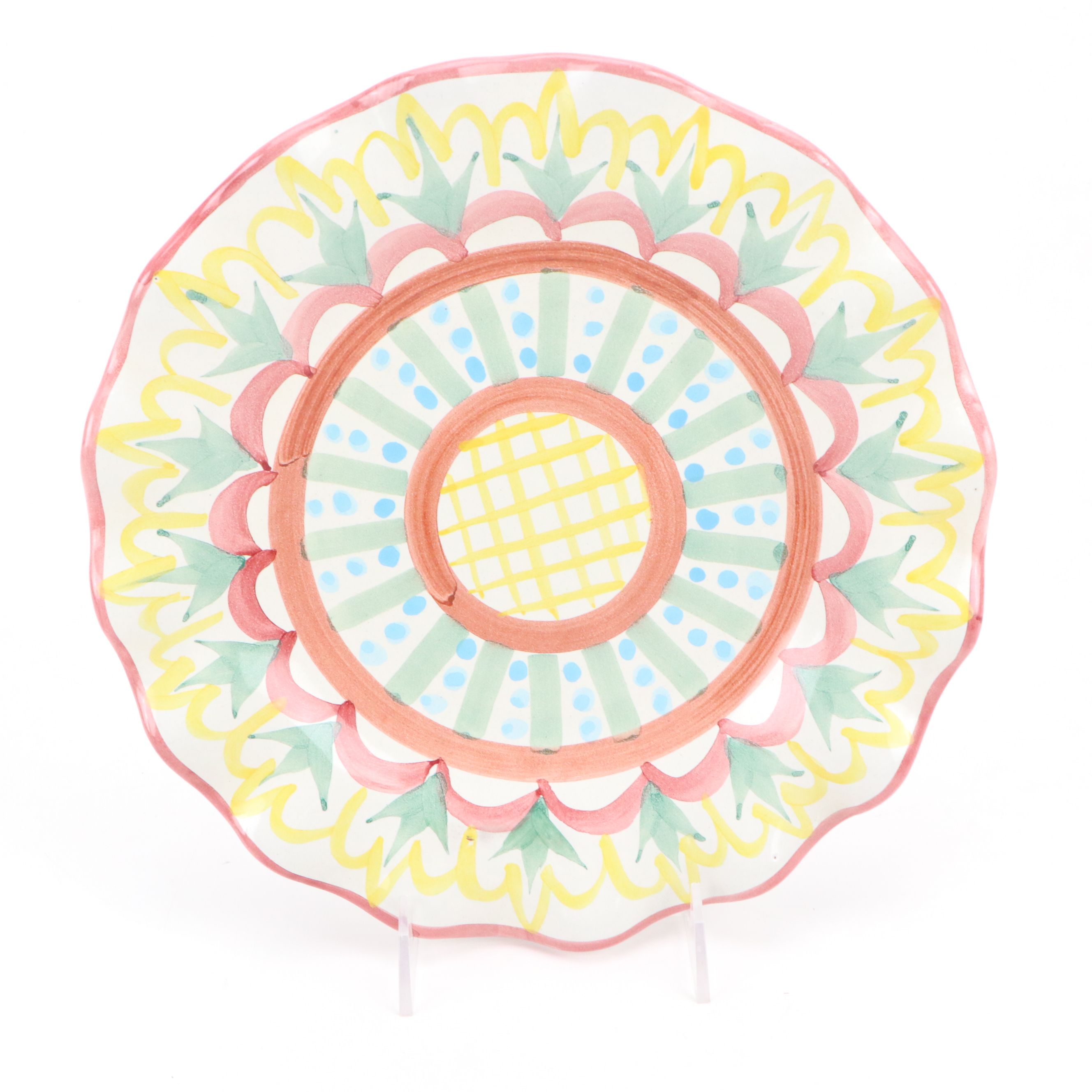 MacKenzie-Childs Victoria and Richard Ruffled Round Ceramic Platters