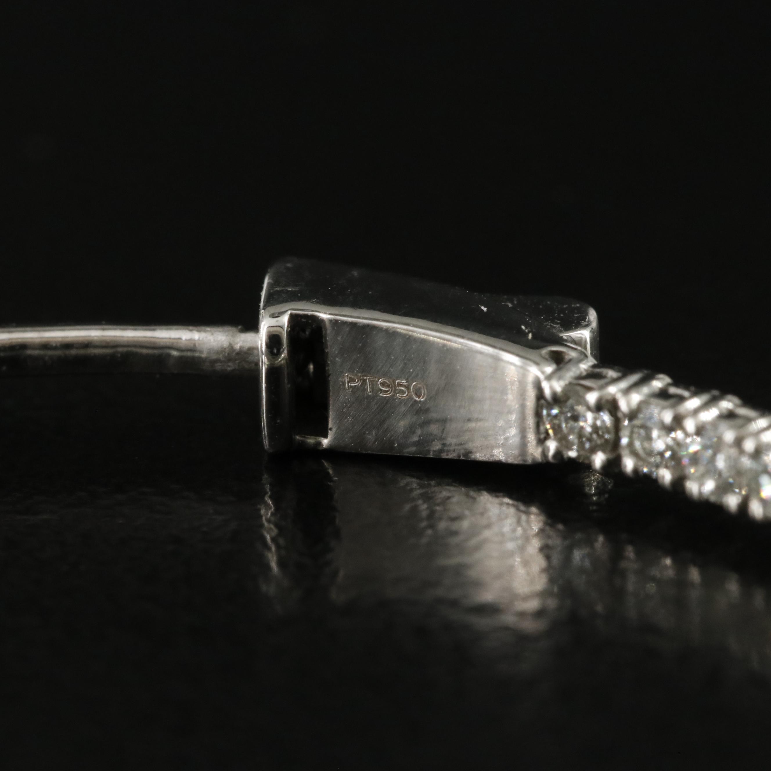 Platinum 2.90 CTW Diamond Inside Out Hoop Earrings