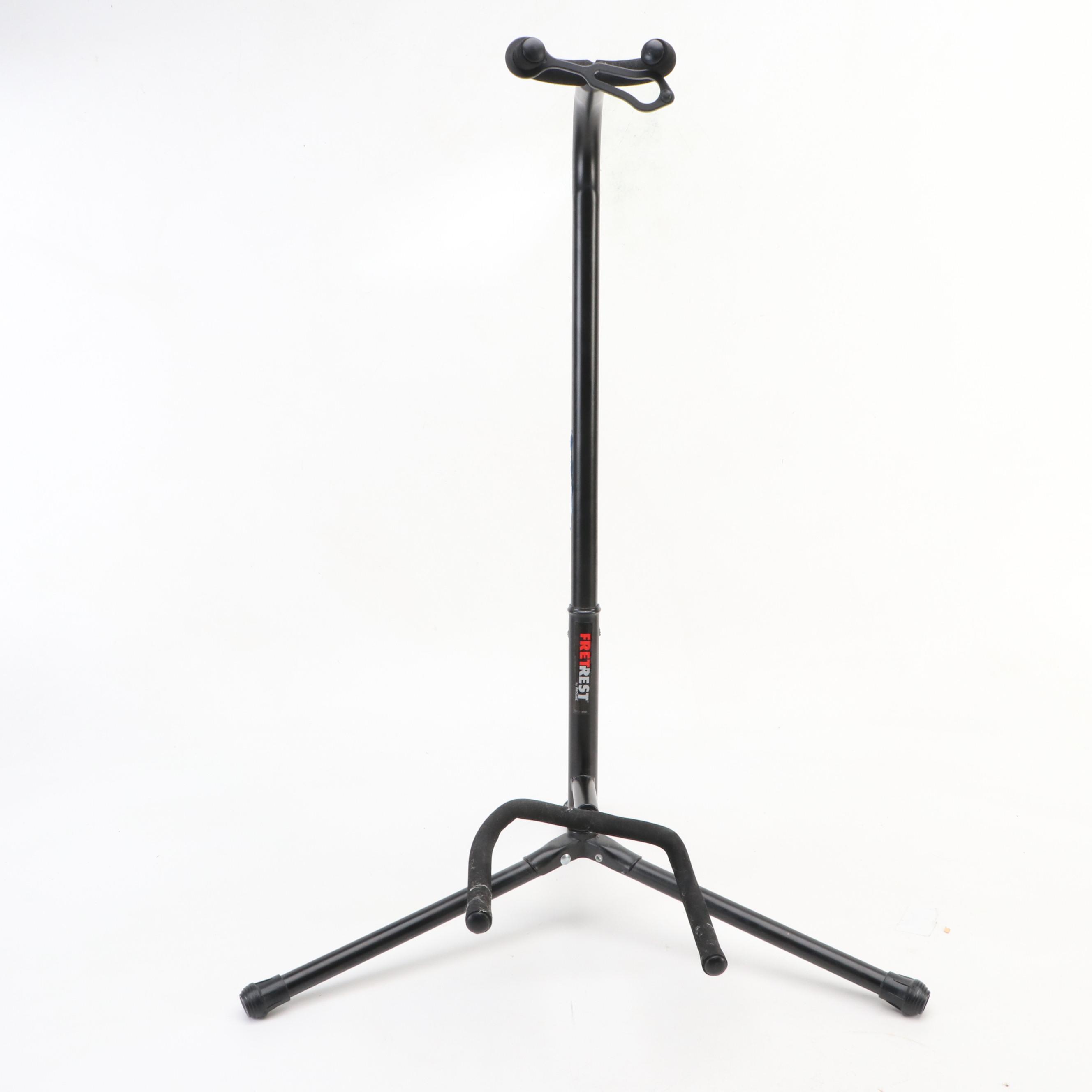 Guitar Stand with Cry-Baby Pedal, Big Muff Guitar Effects, Boss Chromatic Tuner