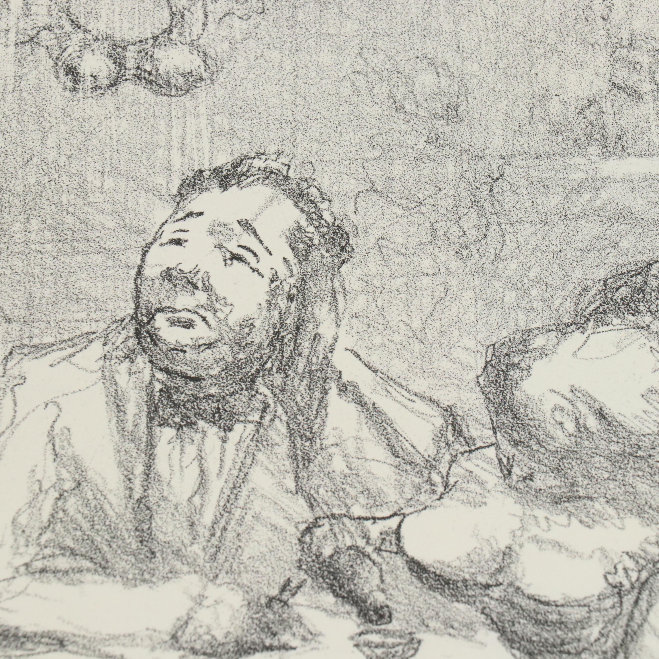 Winston Price Collection of Figural Stone Lithographs, Mid-20th Century