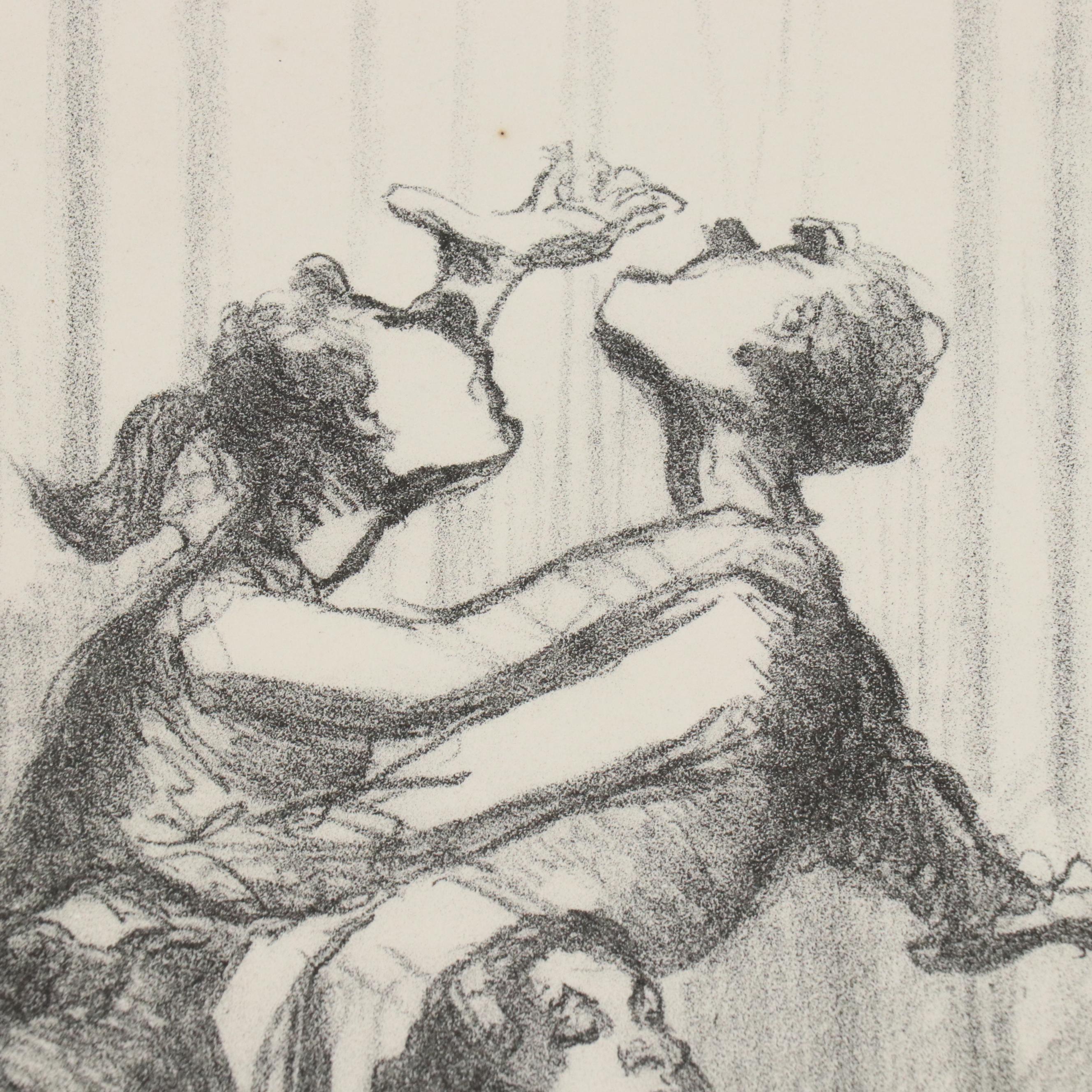 Winston Price Collection of Figural Stone Lithographs, Mid-20th Century