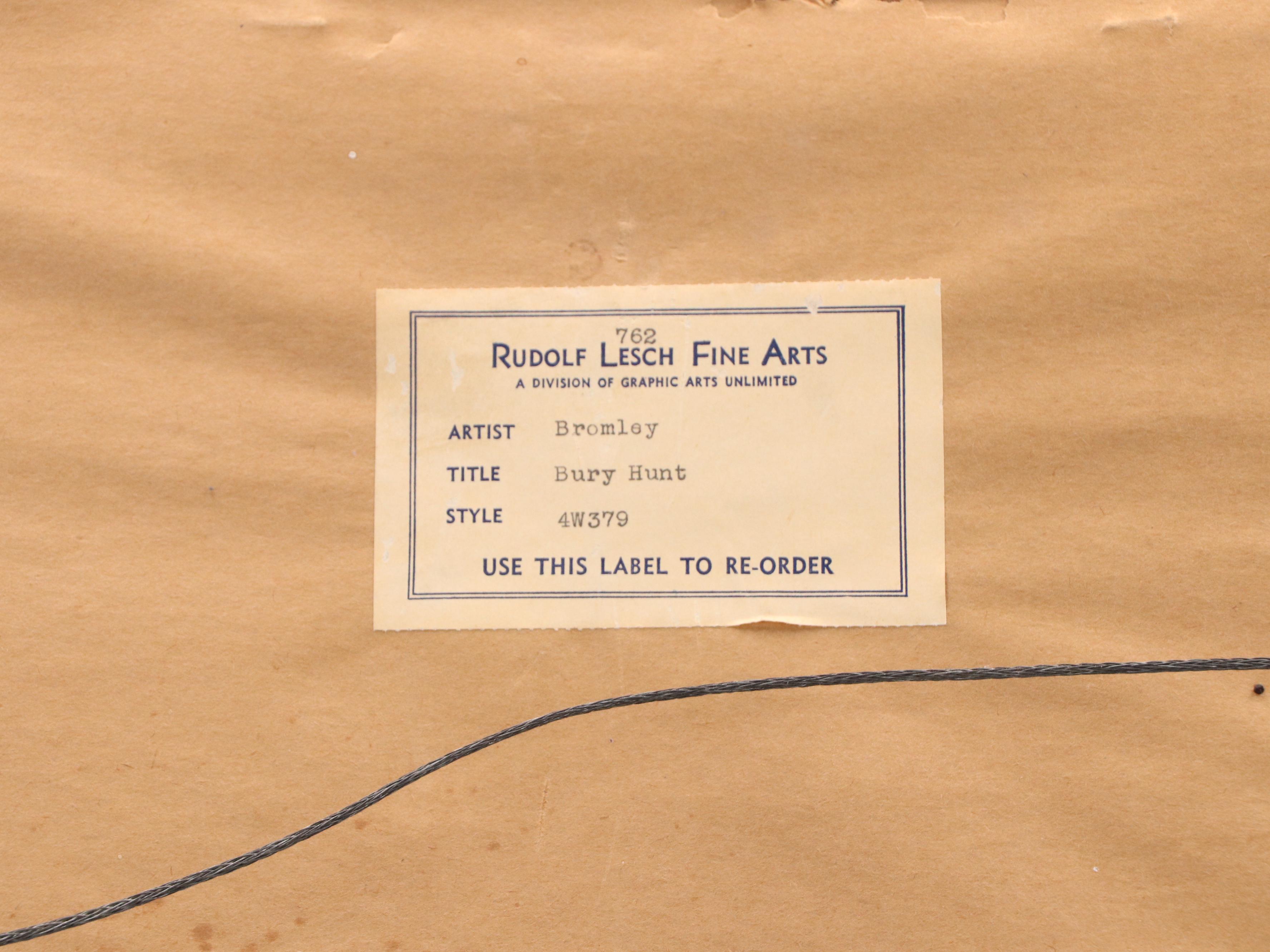 Hunting Genre Hand-Colored Photogravure "The Bury Hunt"