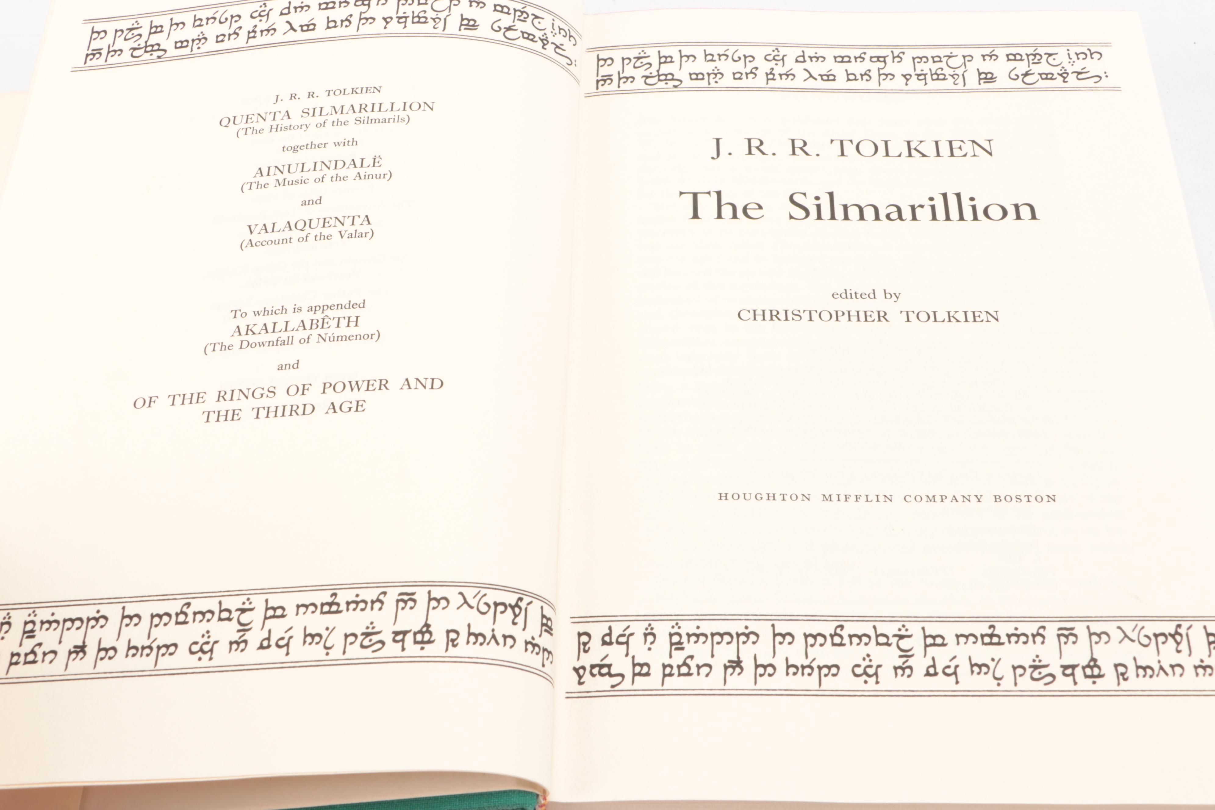 First American Edition "The Silmarillion" by J. R. R. Tolkien with Map, 1977