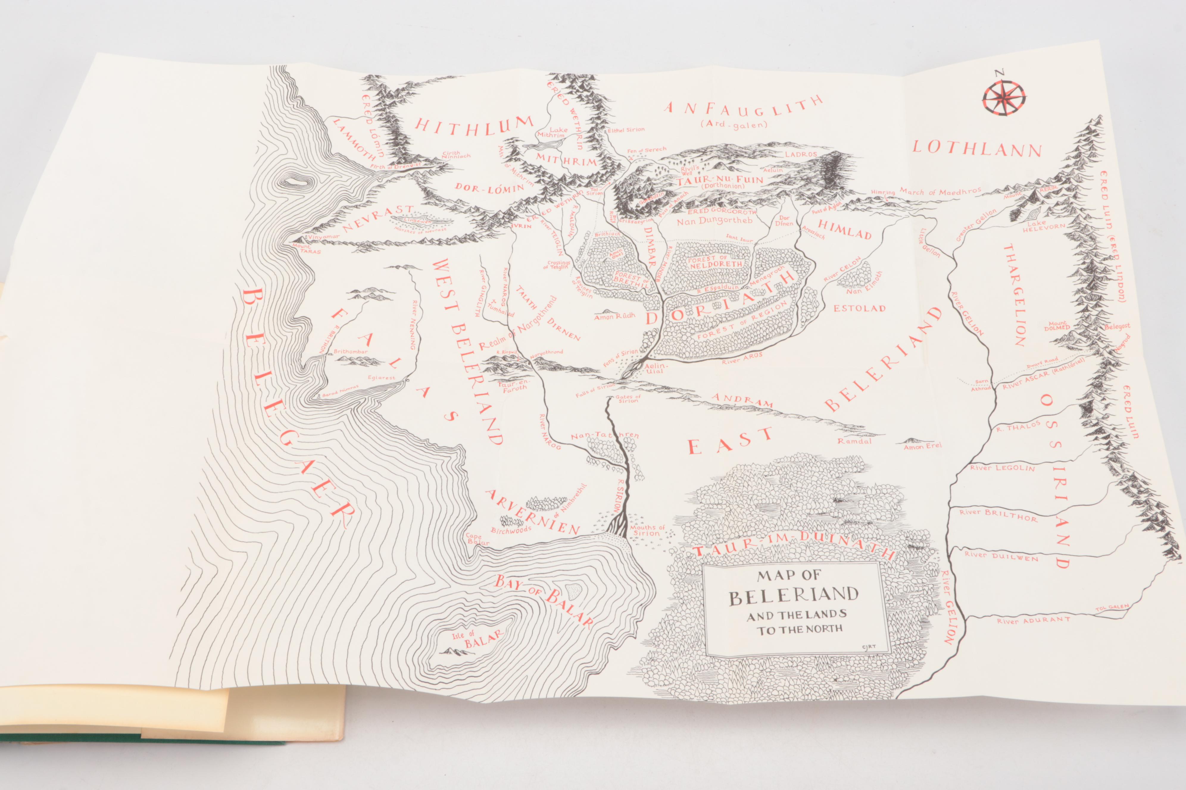 First American Edition "The Silmarillion" by J. R. R. Tolkien with Map, 1977
