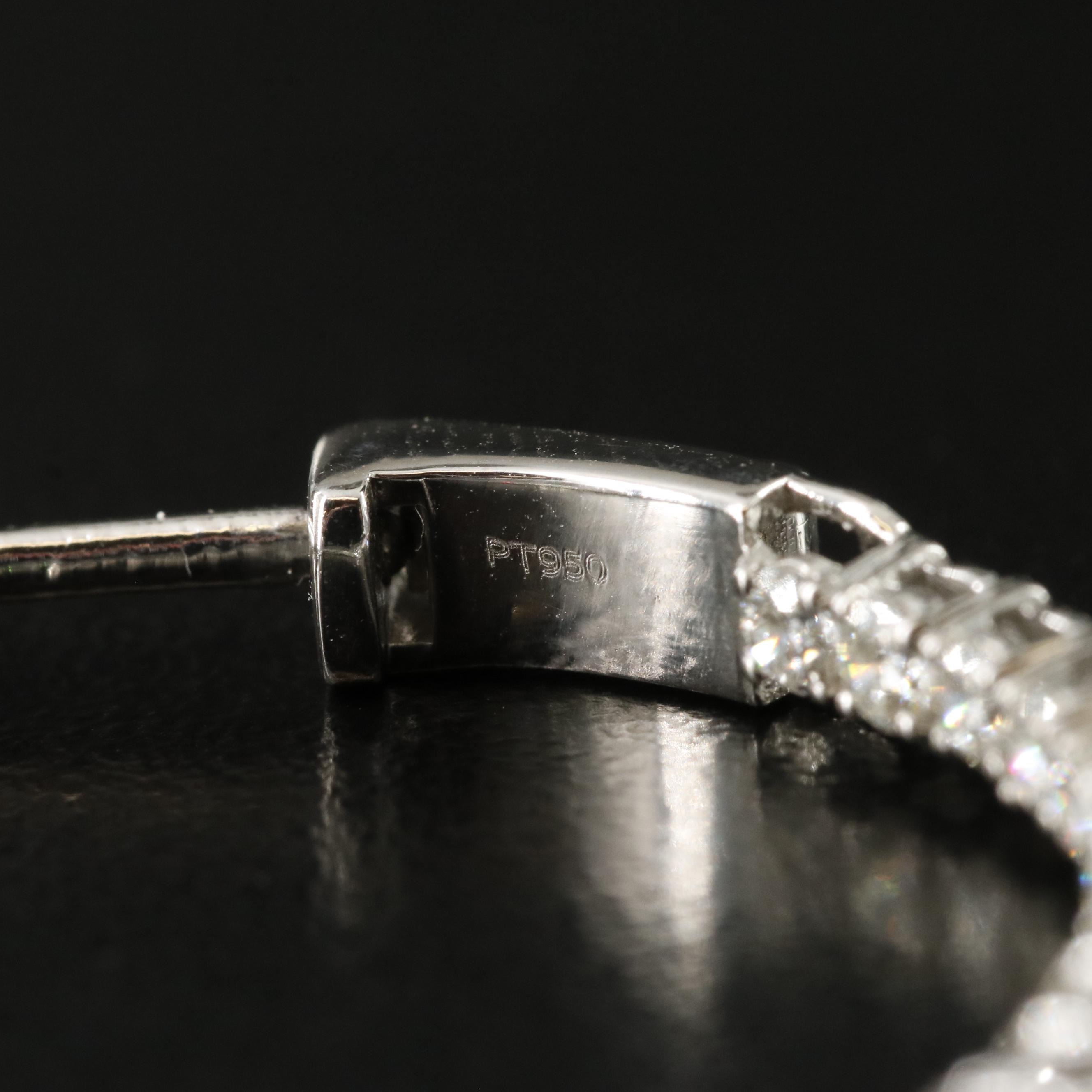 Platinum 2.87 CTW Diamond Inside Out Hoop Earrings