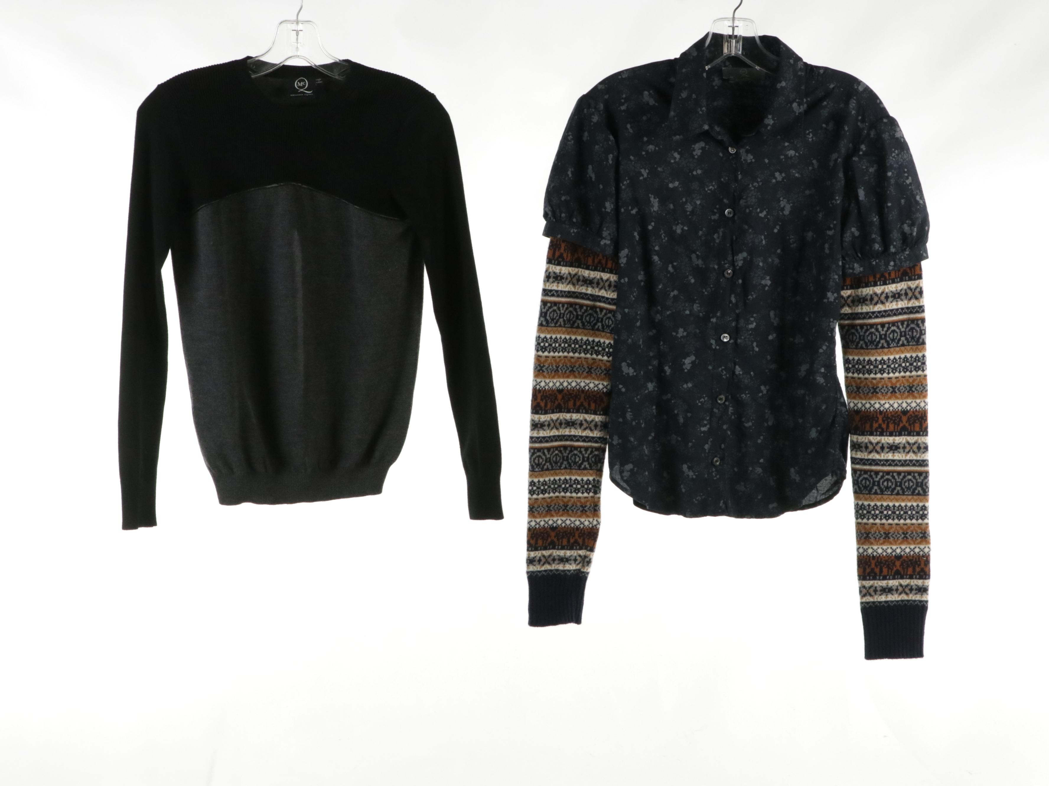 Alexander McQueen Wool Sweater & Long Sleeve Top With InterMix Cashmere Sweater