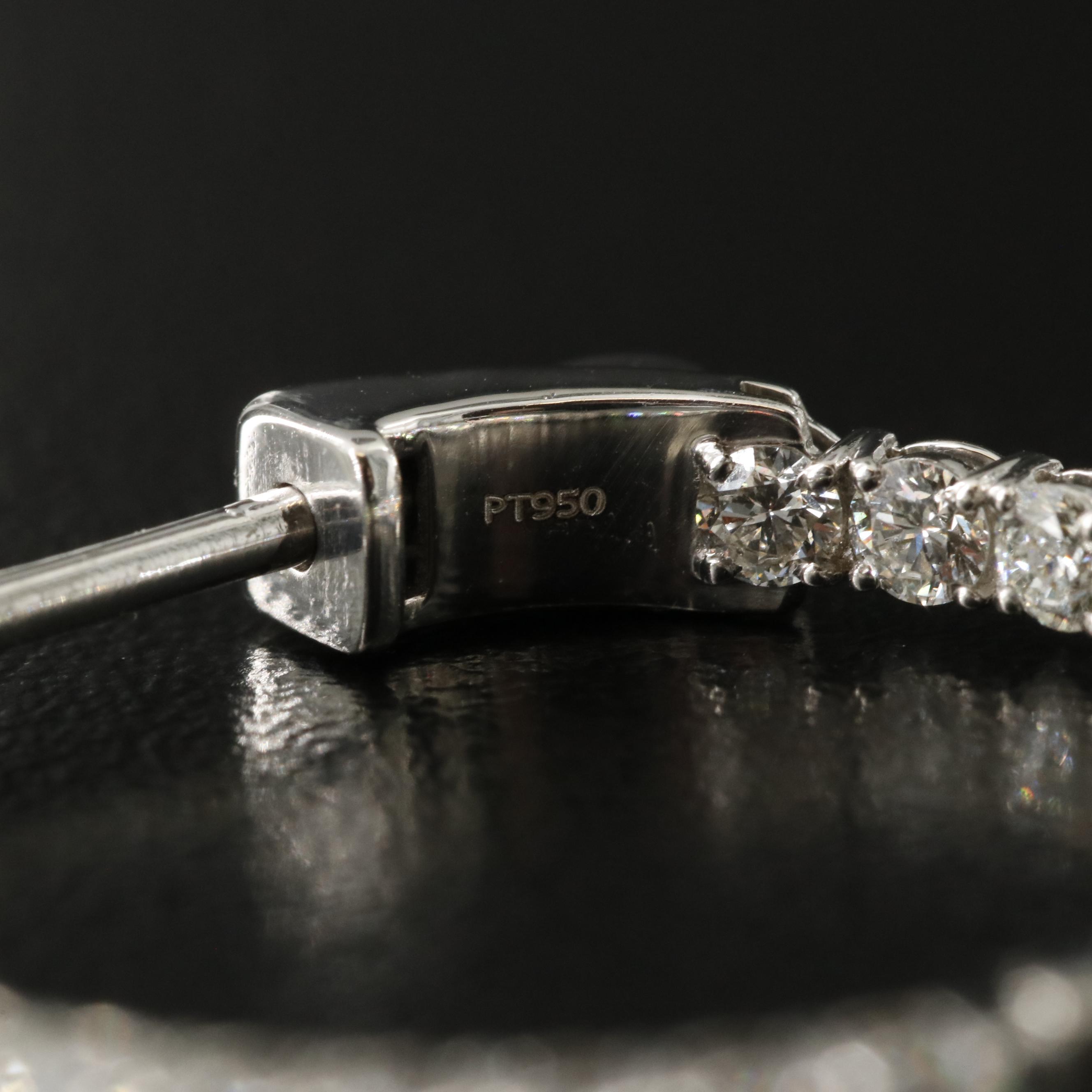 Platinum 2.81 CTW Diamond Inside Out Hoop Earrings