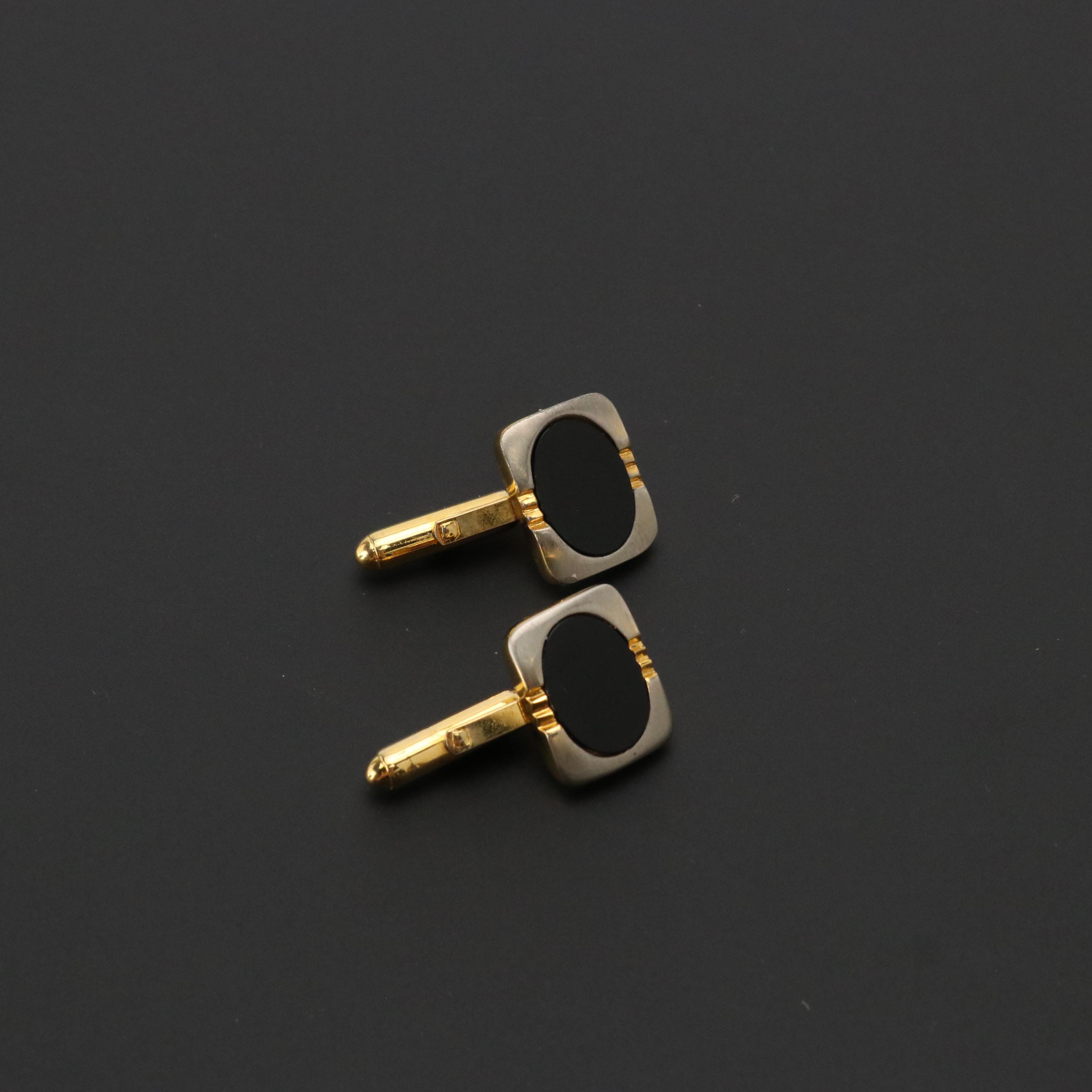 Christian Dior Black Onyx Cufflinks