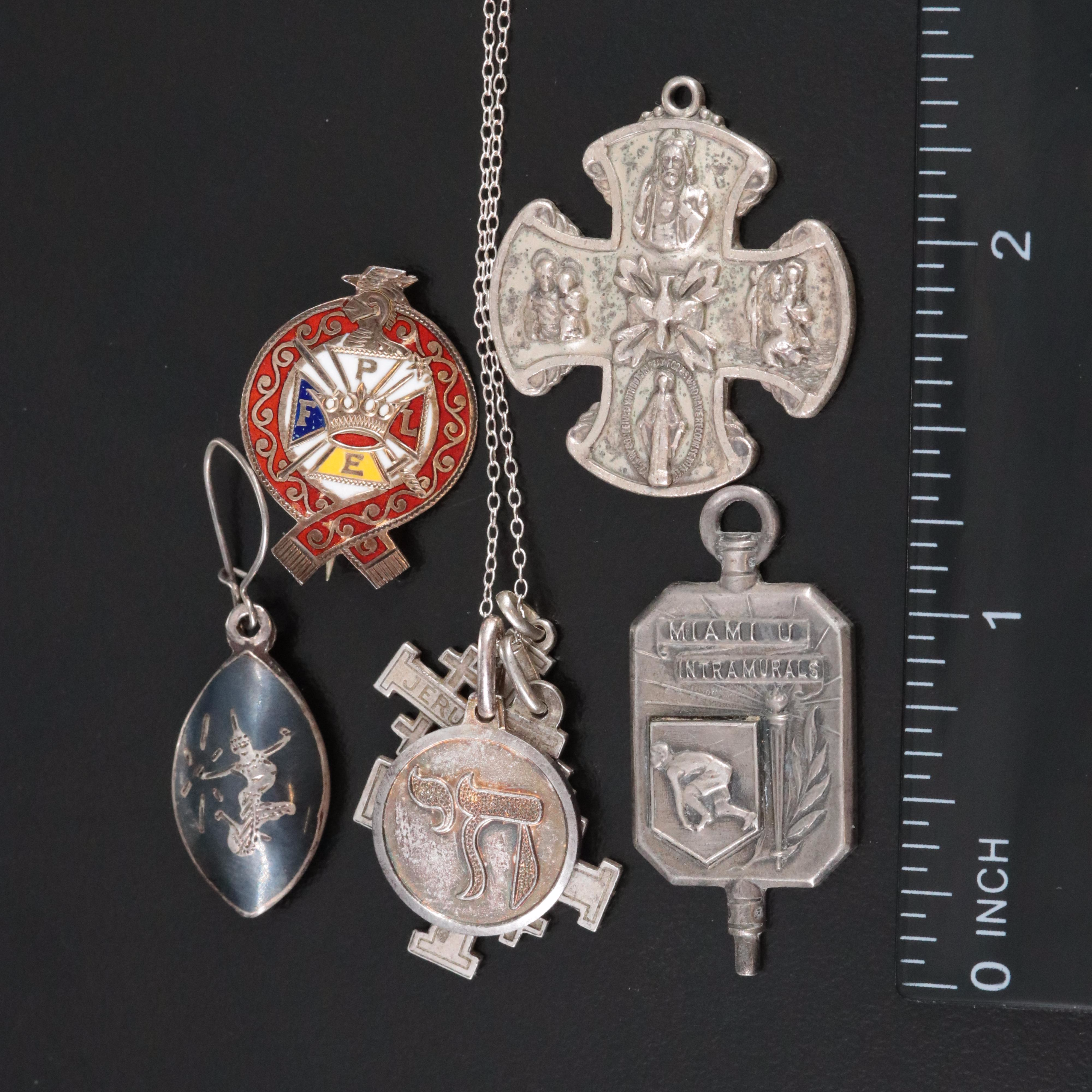 Vintage Sterling and 800 Silver Jewelry Collection Including Siam Niello