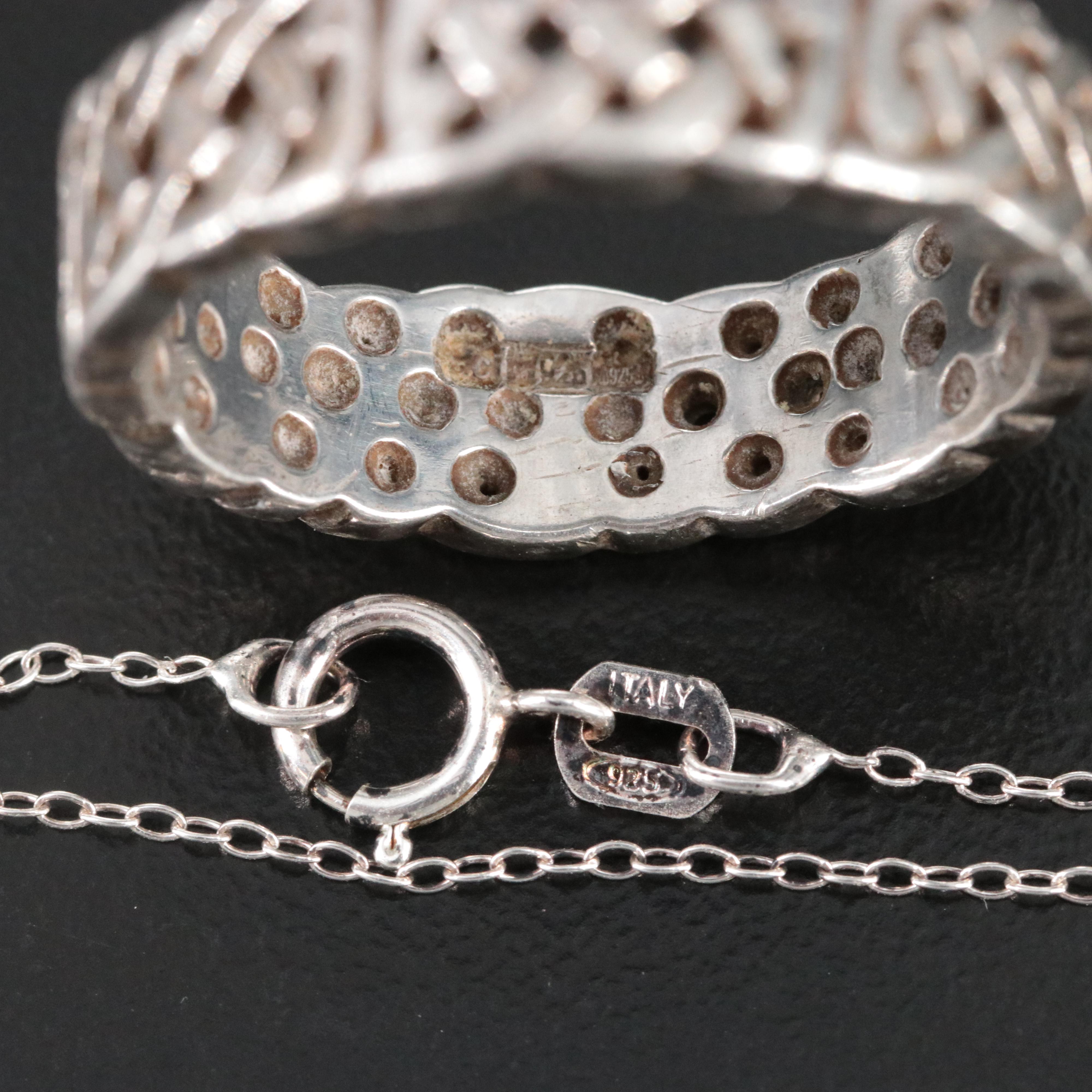 Vintage Sterling and 800 Silver Jewelry Collection Including Siam Niello