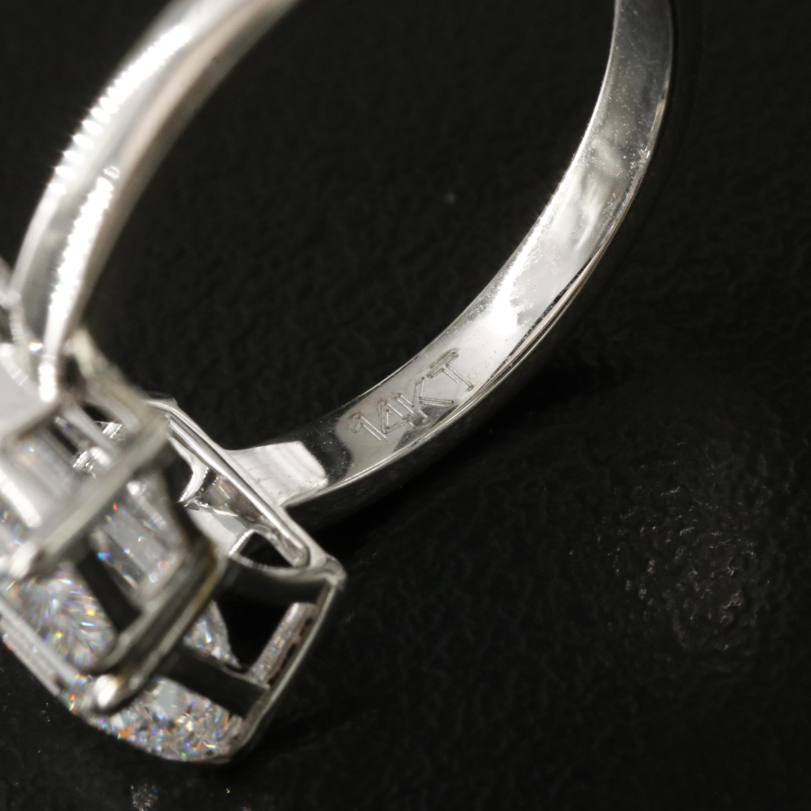 14K 4.03 CTW Lab Grown Diamond Toi et Moi Ring with IGI Reports