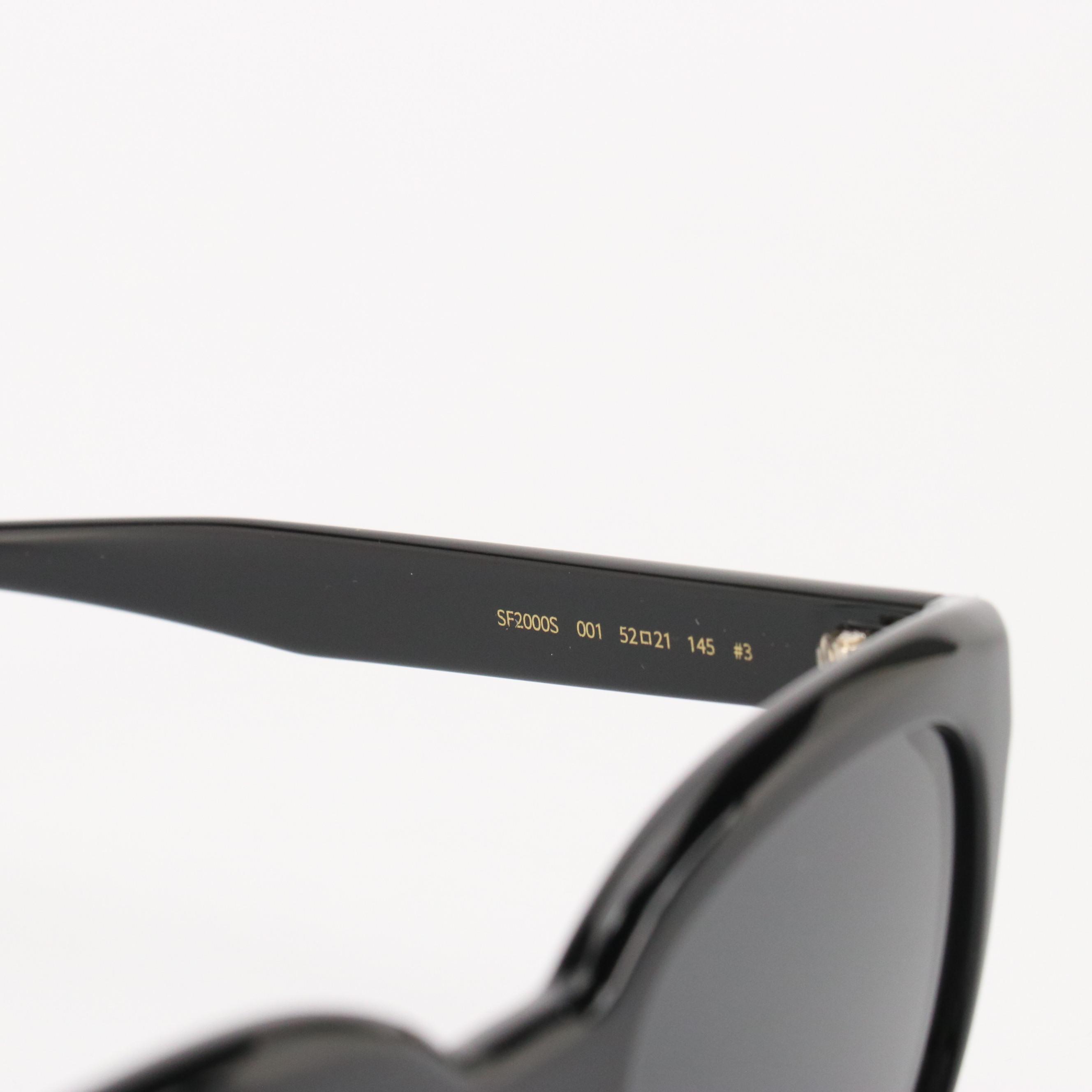 Salvatore Ferragamo SF2000S Black Cat Eye Sunglasses with Case and Box