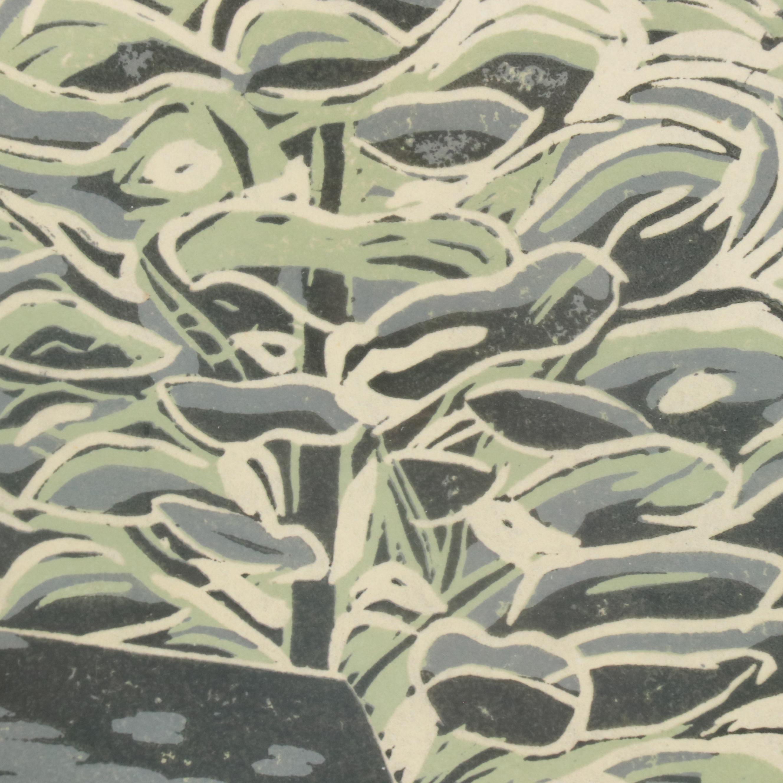 Elizabeth "Betty" Richards Modern Relief Print "Chalk Hill House"