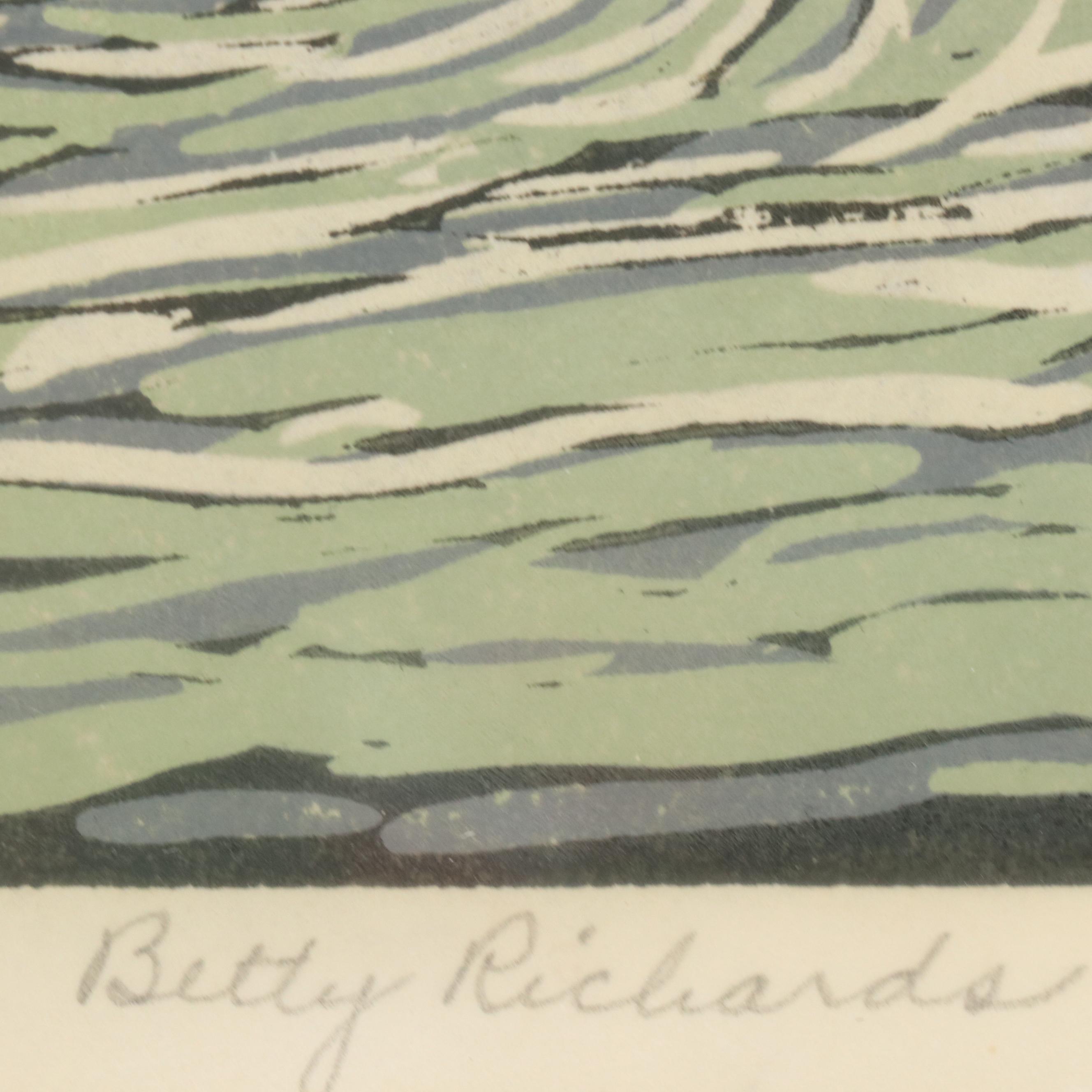 Elizabeth "Betty" Richards Modern Relief Print "Chalk Hill House"