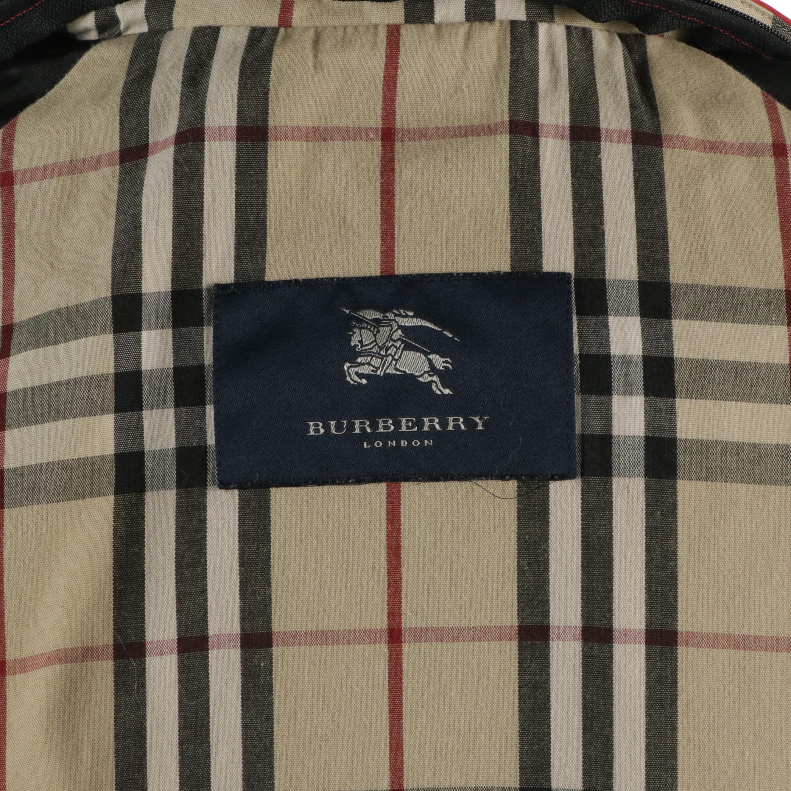 Burberry Red  Nylon Zip Jacket with House Check Lining and Cuffs