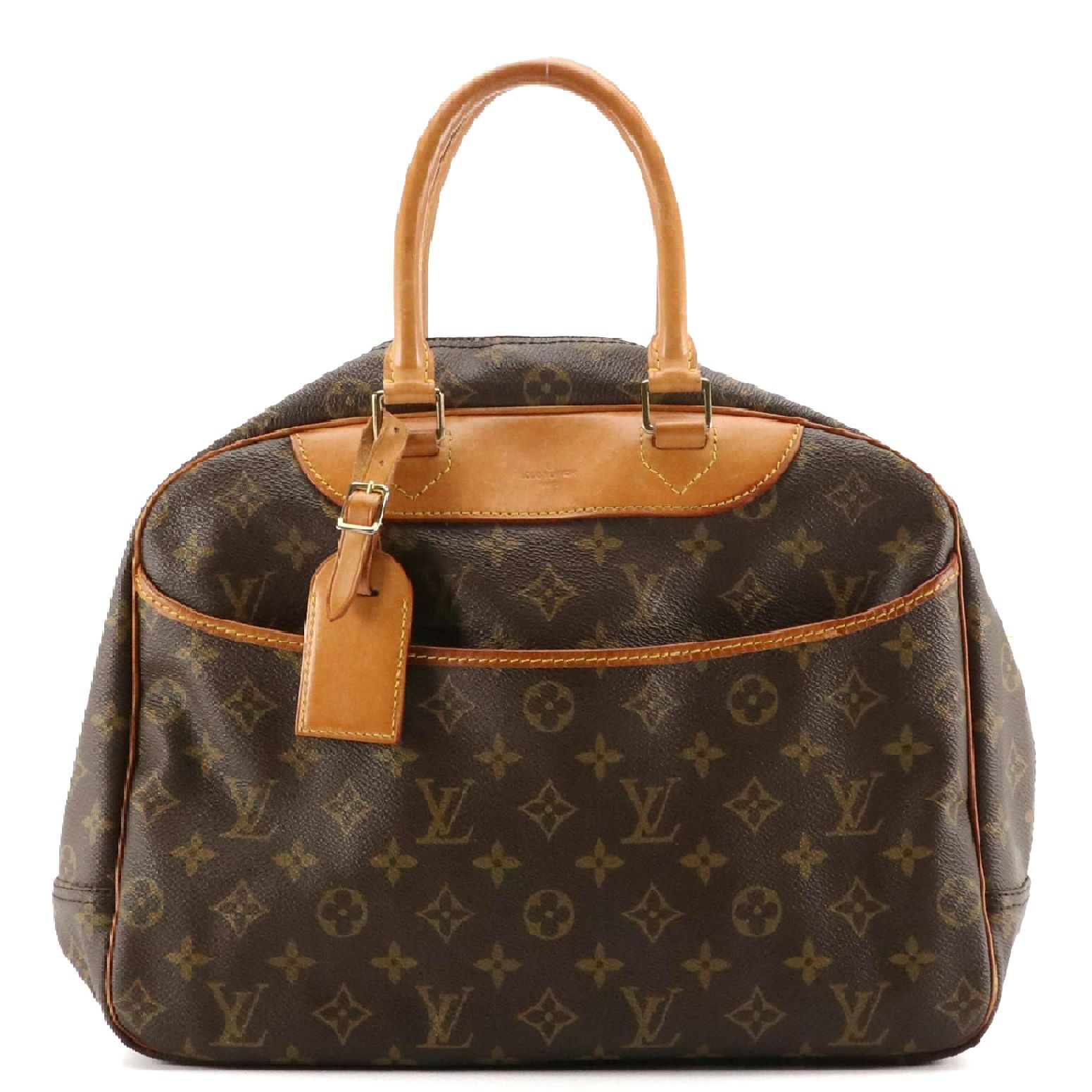 Louis Vuitton Deauville Handbag in Monogram Canvas and Vachetta Leather