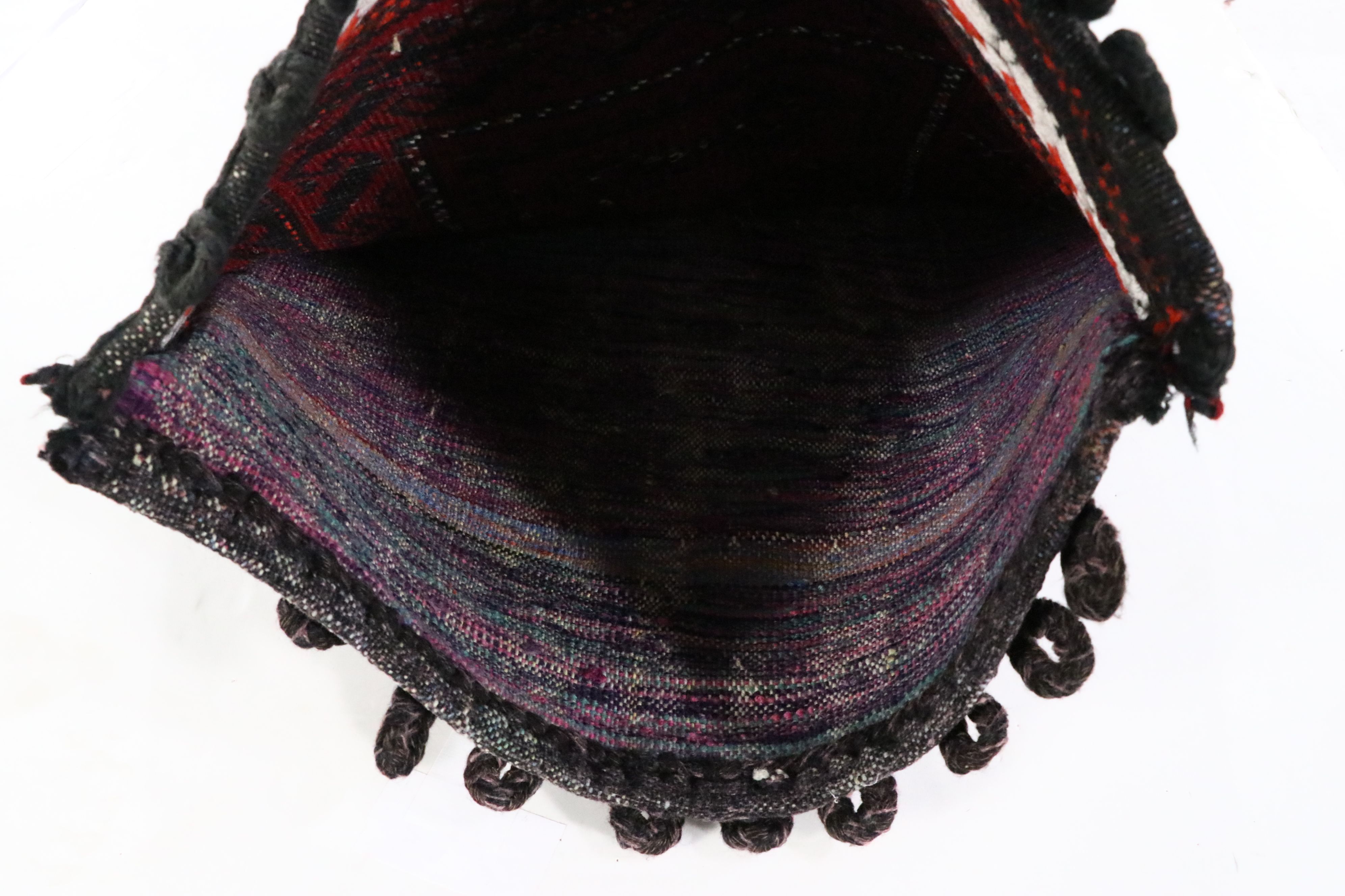 Handmade Afghan Mixed Technique Saddle or Storage Bag