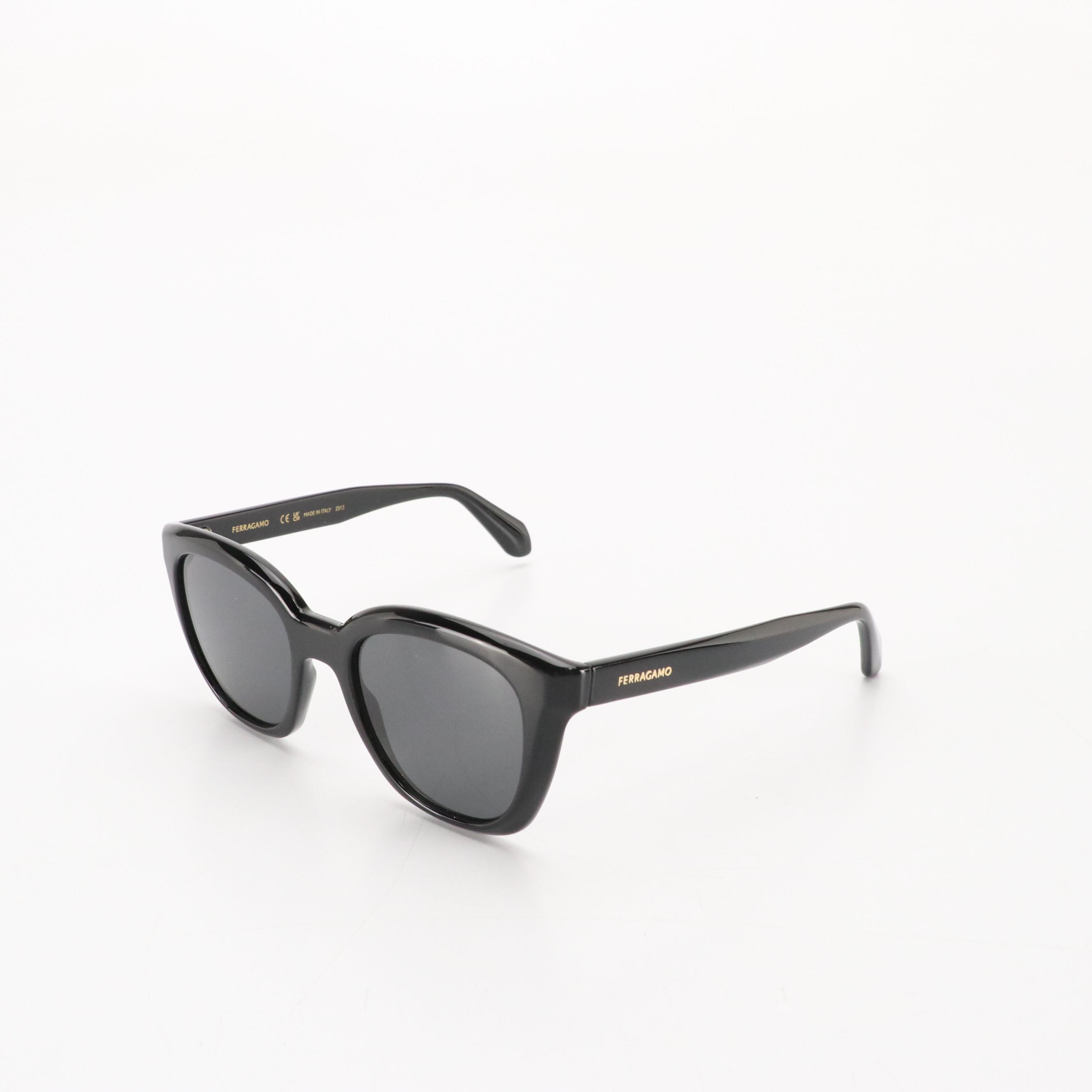 Salvatore Ferragamo SF2000S Black Cat Eye Sunglasses with Case and Box