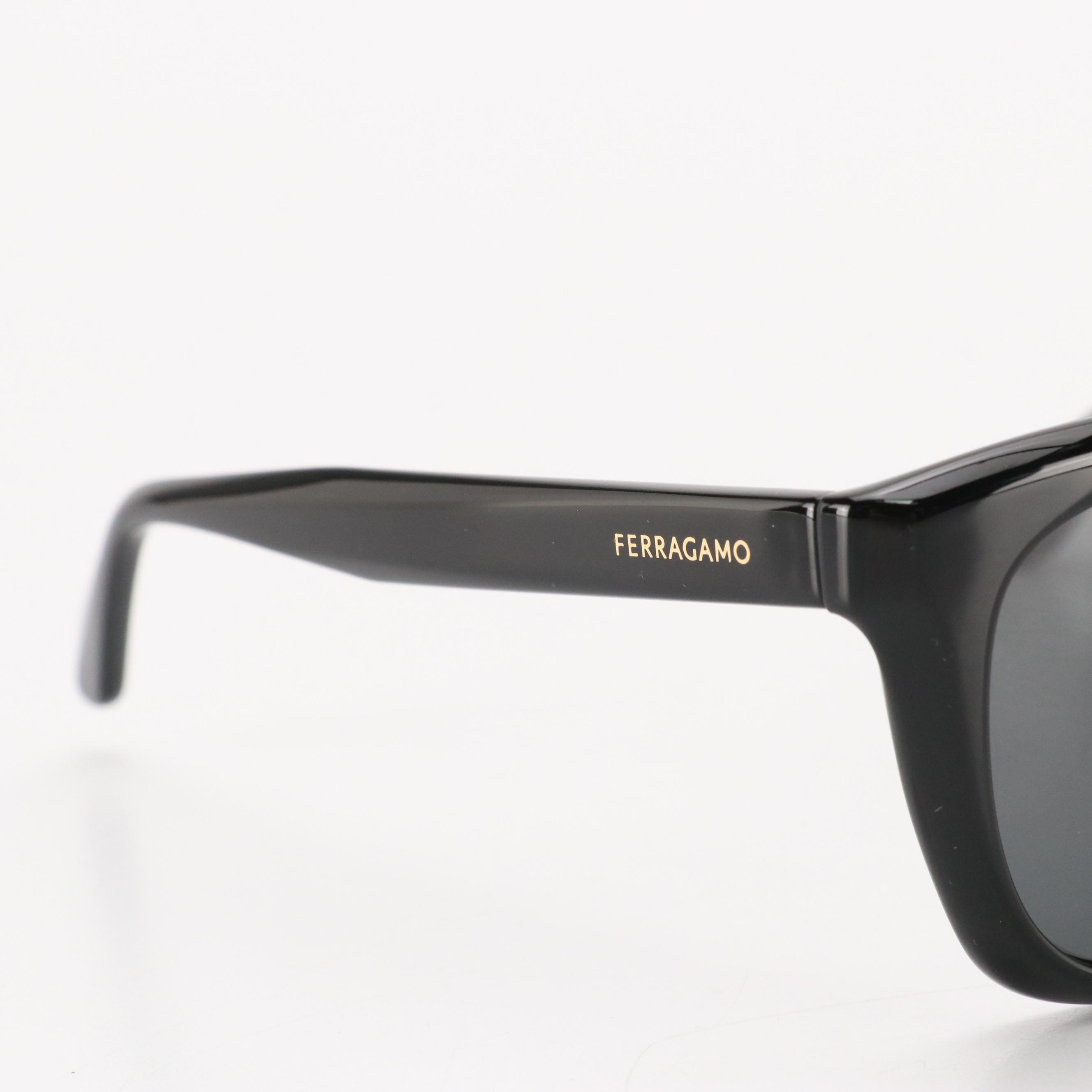 Salvatore Ferragamo SF2000S Black Cat Eye Sunglasses with Case and Box
