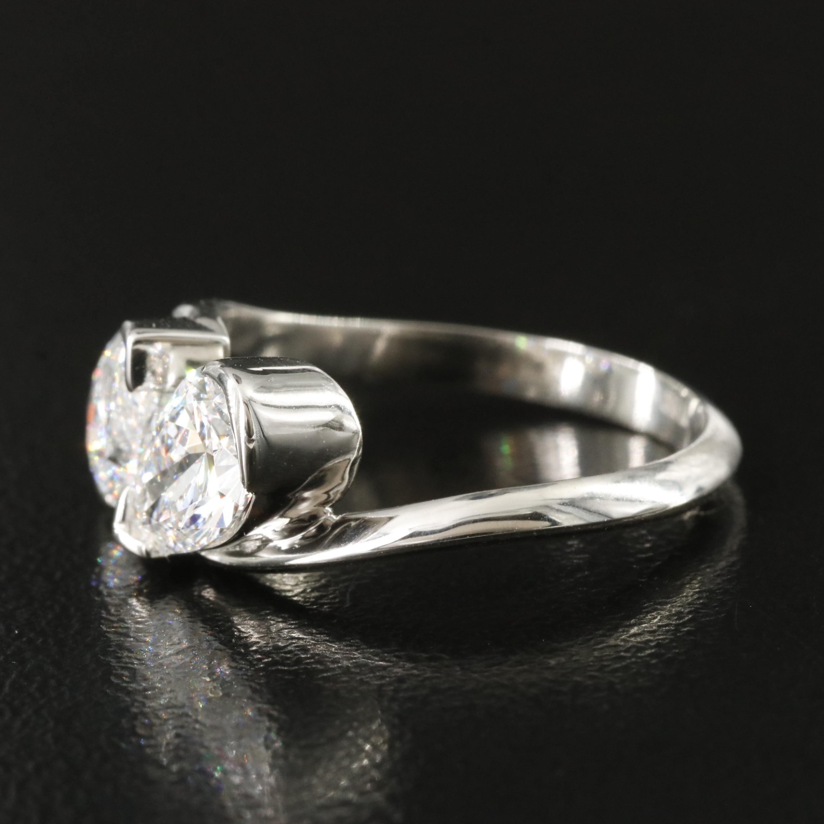 Platinum 2.01 CTW Lab Grown Diamond Toi et Moi Ring with IGI Reports