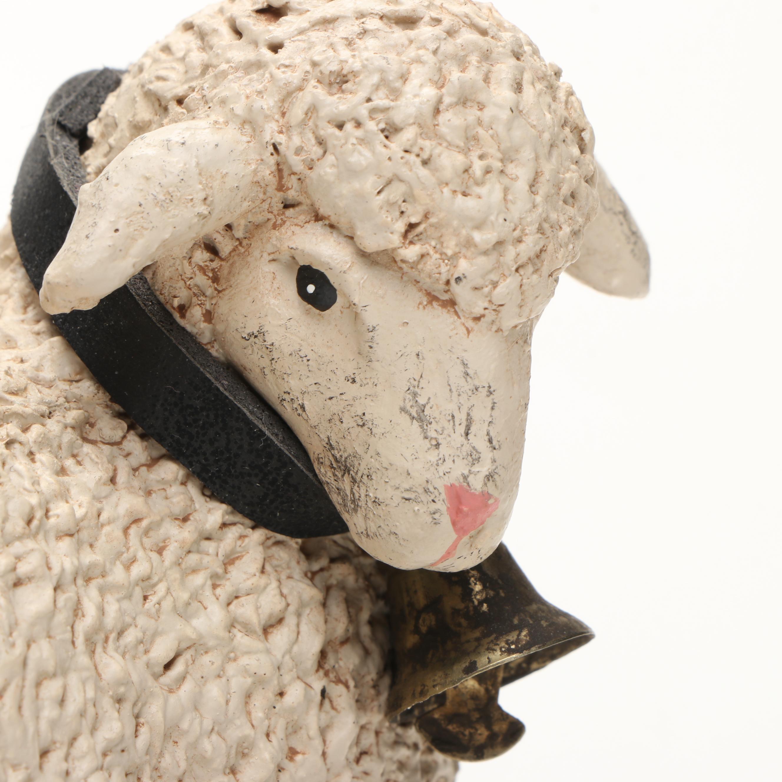 Collection of Ceramic, Cast Iron, and Other Sheep Figurines