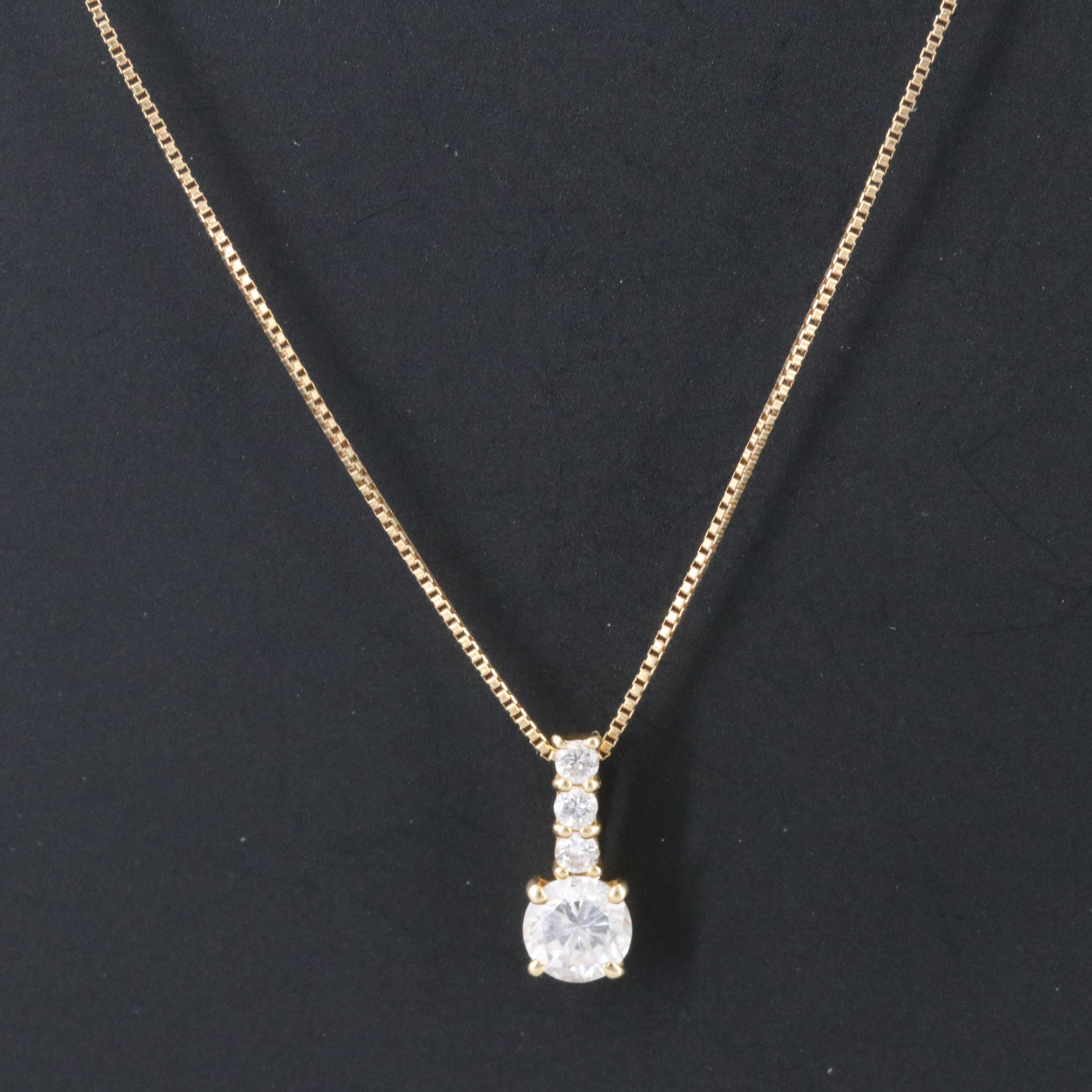 18K 0.36 CTW Diamond Pendant Necklace