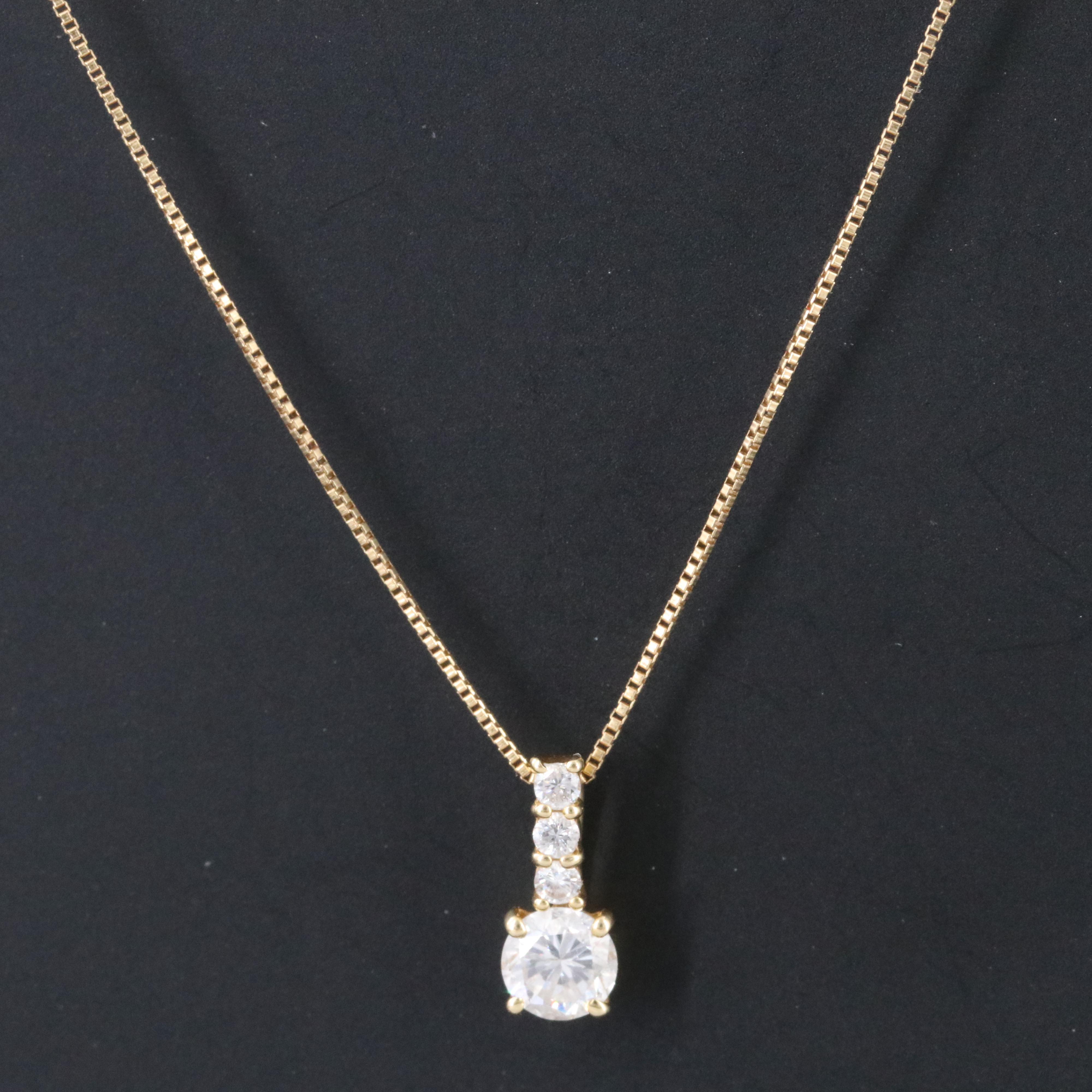 18K 0.36 CTW Diamond Pendant Necklace