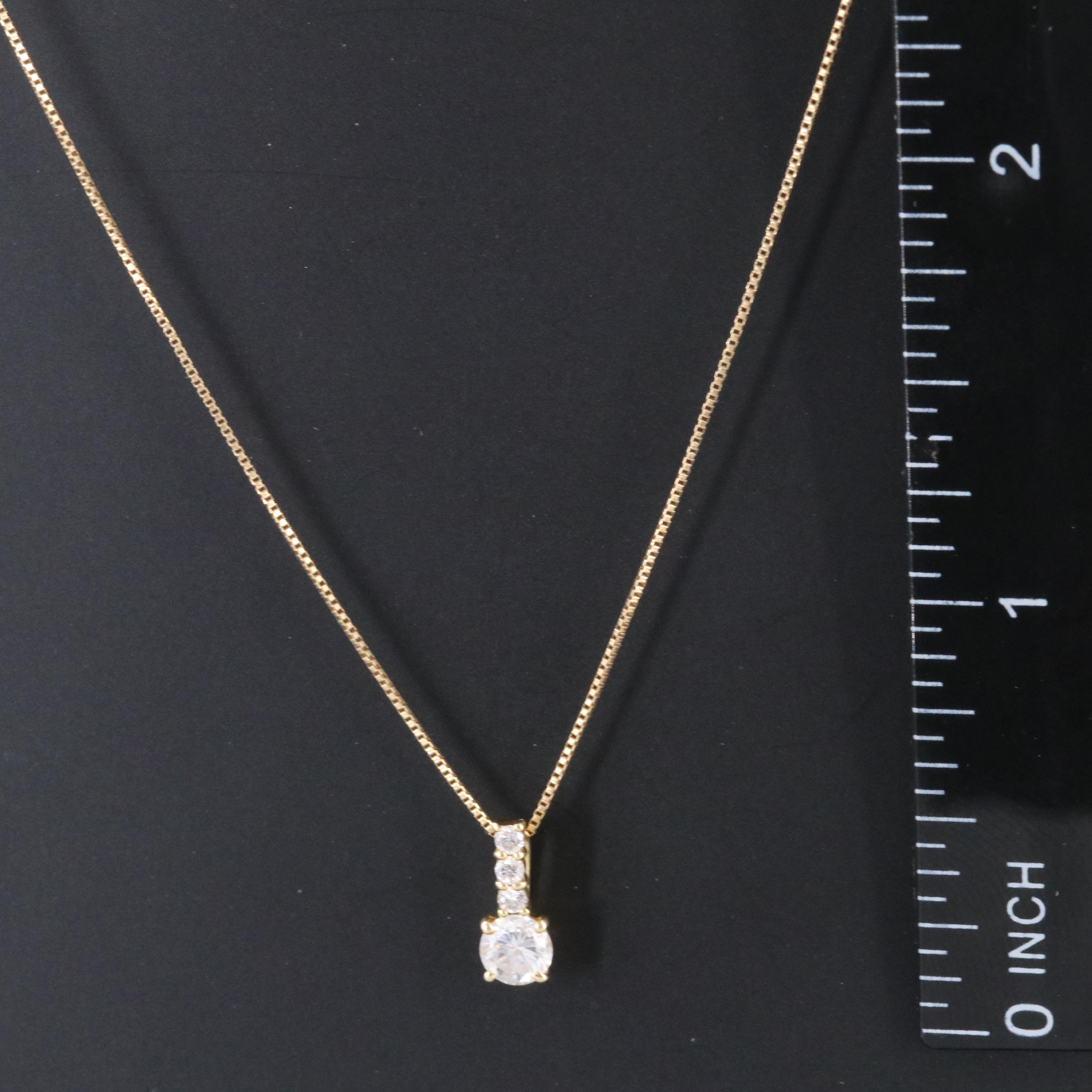 18K 0.36 CTW Diamond Pendant Necklace