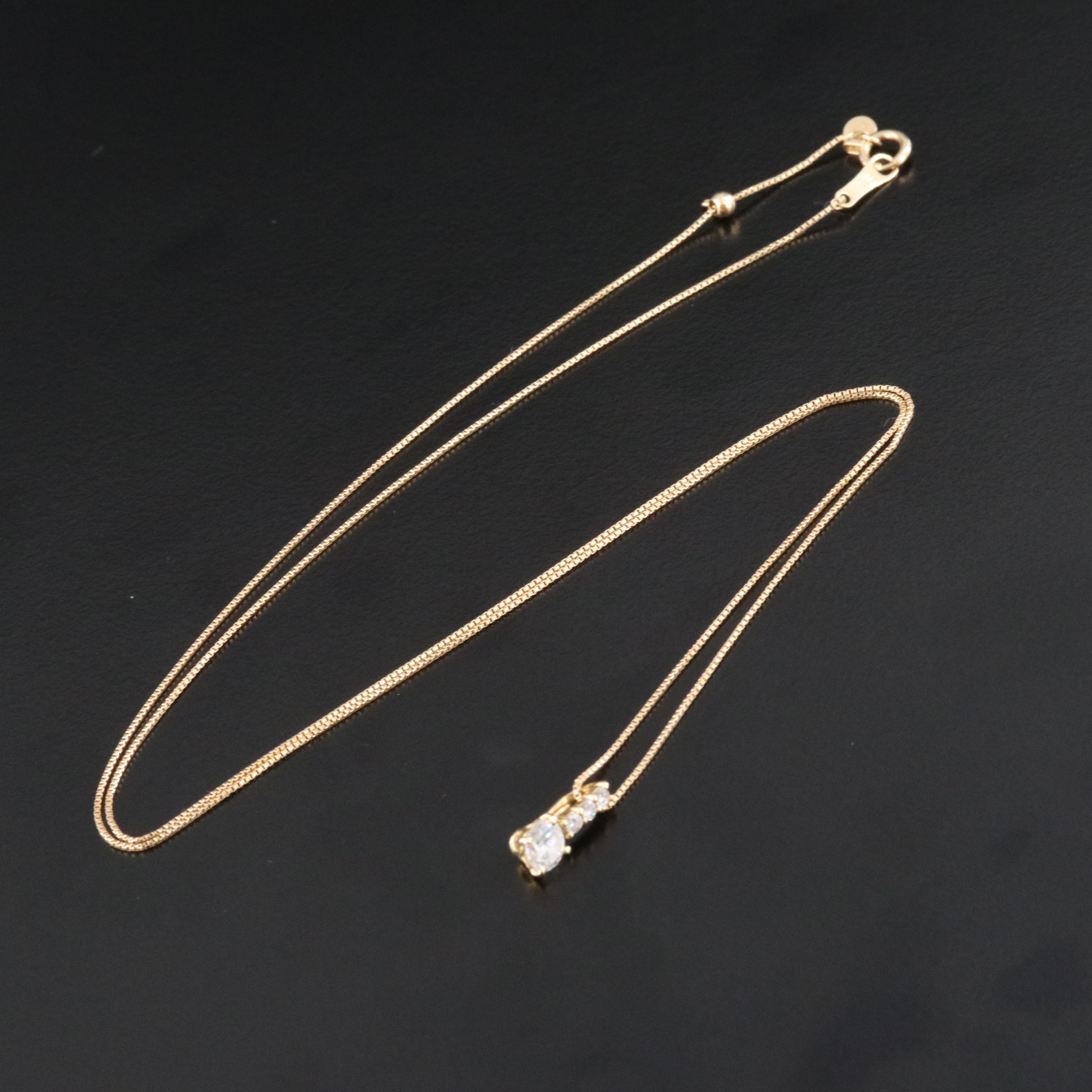 18K 0.36 CTW Diamond Pendant Necklace