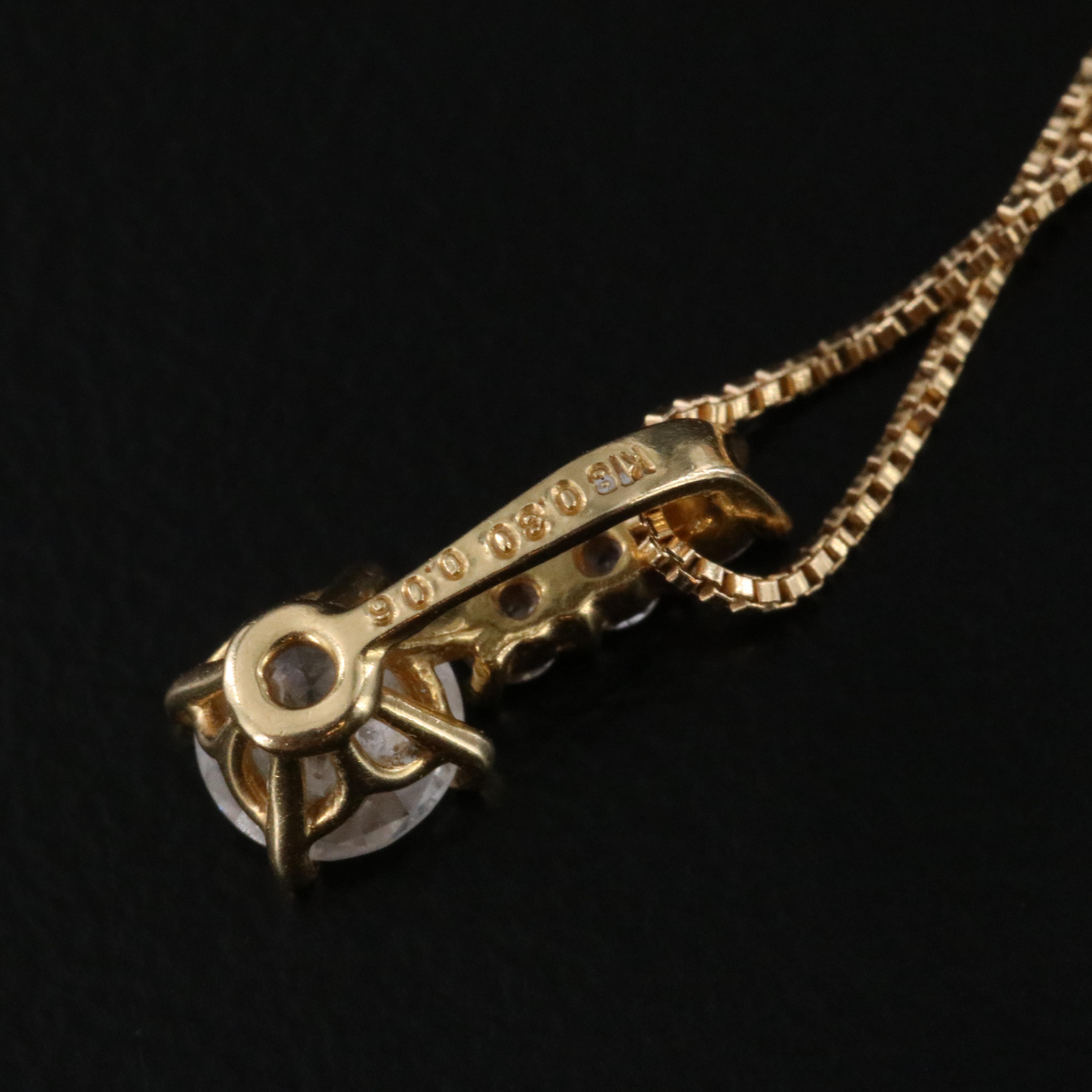 18K 0.36 CTW Diamond Pendant Necklace